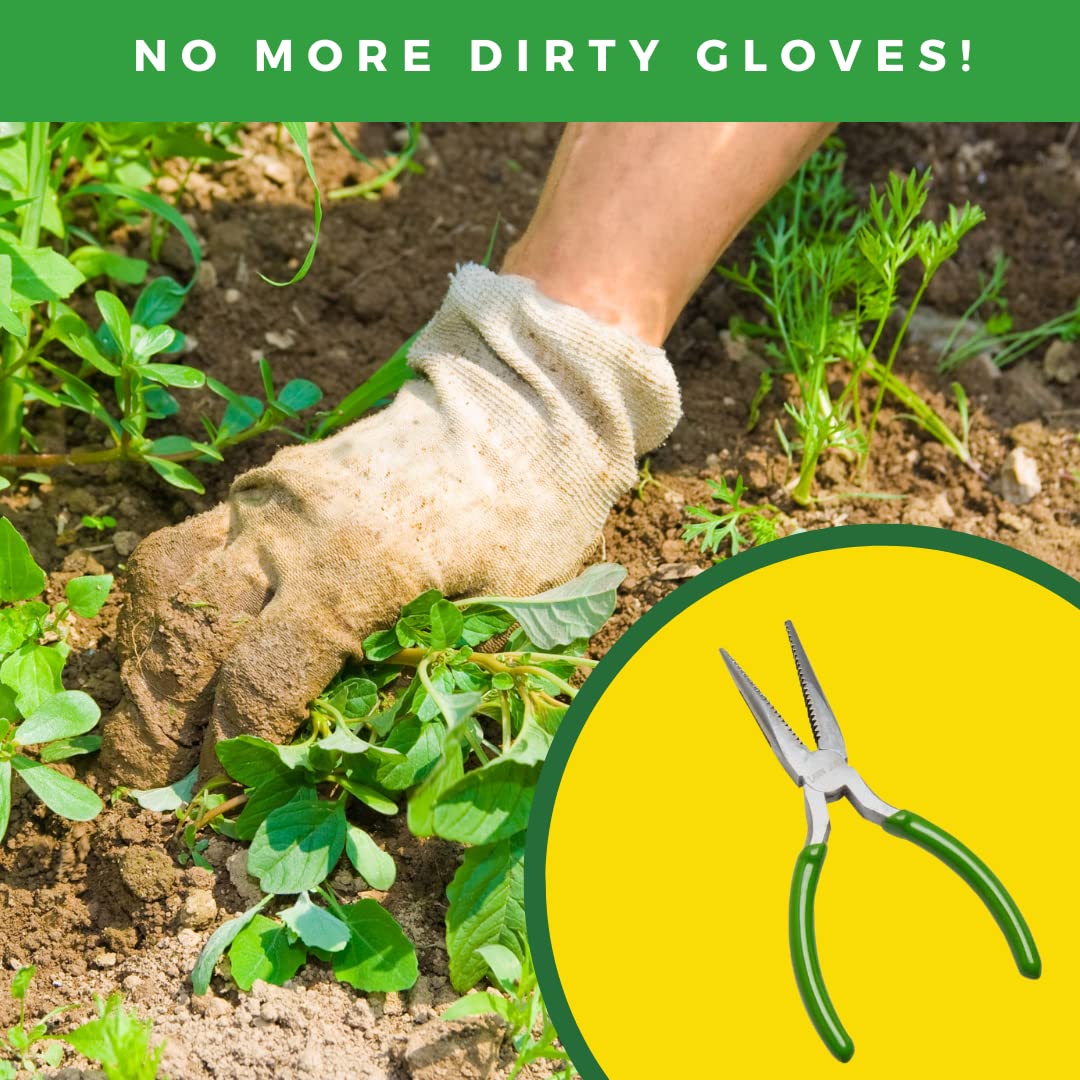 Original Shark Tooth Weed Puller Tool, Grabs Weeds by the Root | Handheld Root Removal for Dandelion, Crabgrass & More- Heavy Duty Garden Weeding Tool for Lawn Care, Landscaping & Gardening