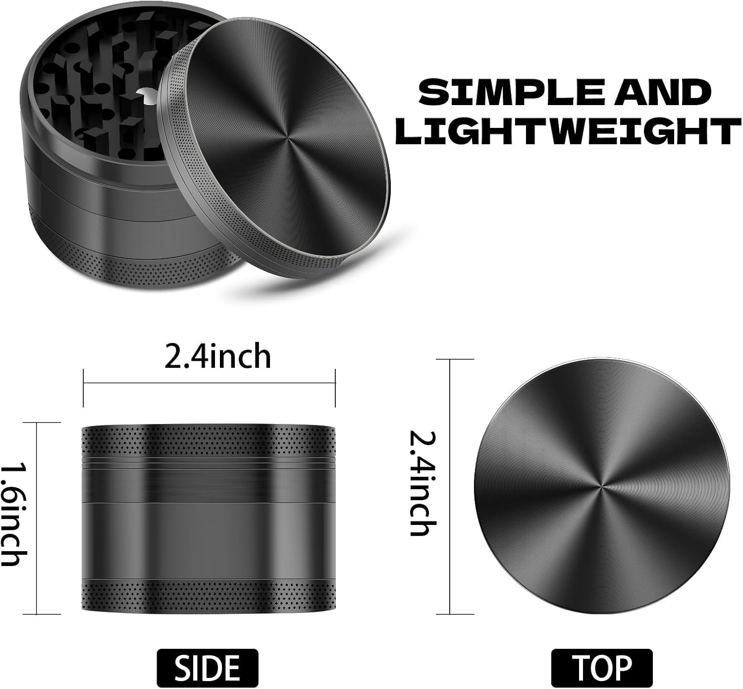 Grinder, 2.5" Grinder,（Black）