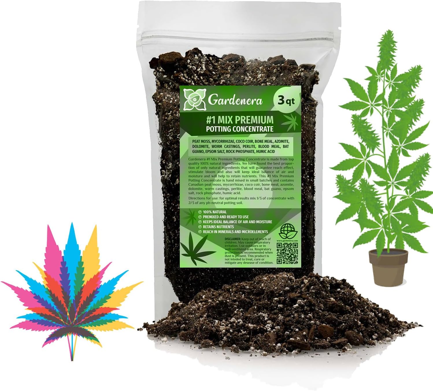 Premium JUST-ADD-Water Potting Soil Mix - Optimal Nutrient-Rich Blend for Thriving and HIGH-Yield Herbal Plants - 3 Quart