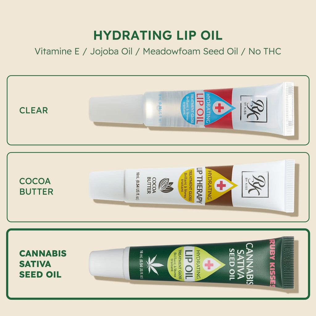 Ruby Kisses Hydrating Lip Oil Cannabis Sativa Hemp Seed RLO04D1 (3 PACK)