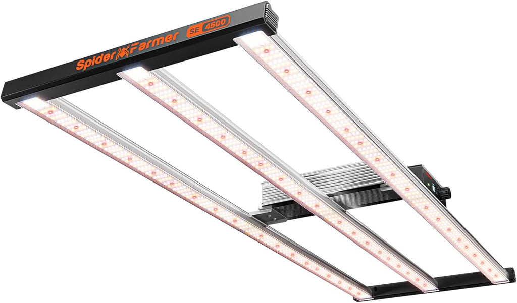 Spider Farmer SE4500 LED Grow Lights 320W, App Controlled & Osram Red | Dimmable Full Spectrum Bar Style Lamp with Osram Hyper Red, Fits 2x4 Grow Tent for Seedling Veg Flowering Indoor Plants