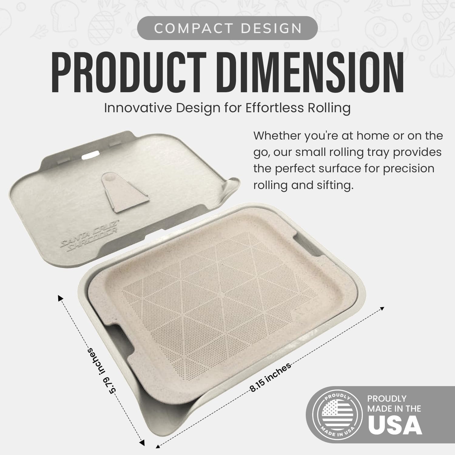 Santa Cruz Shredder Tray Kit With Spout For Easy Filling Smooth Rounded Edges - Small (Purple)