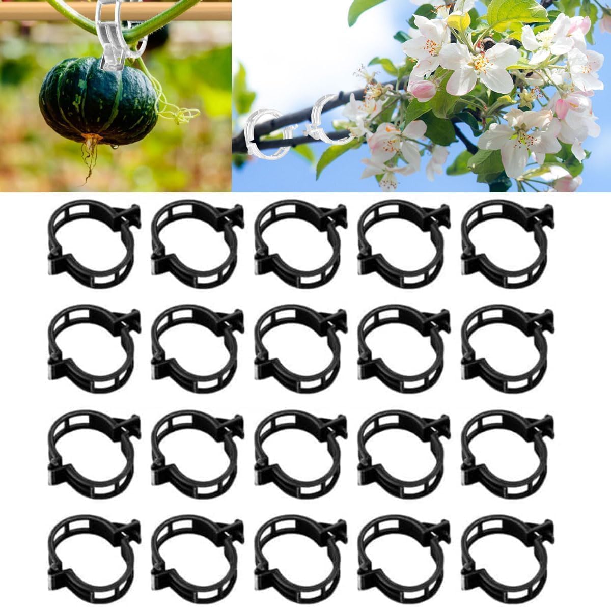 Plant Support Clips, Garden Clips for Climbing Plants, Tomato Clips Plastic Plant Clips, Plant Clips for Support Grape Tomato Vegetables Plants to Grow Upright Makes Plants Healthier (100, Green)