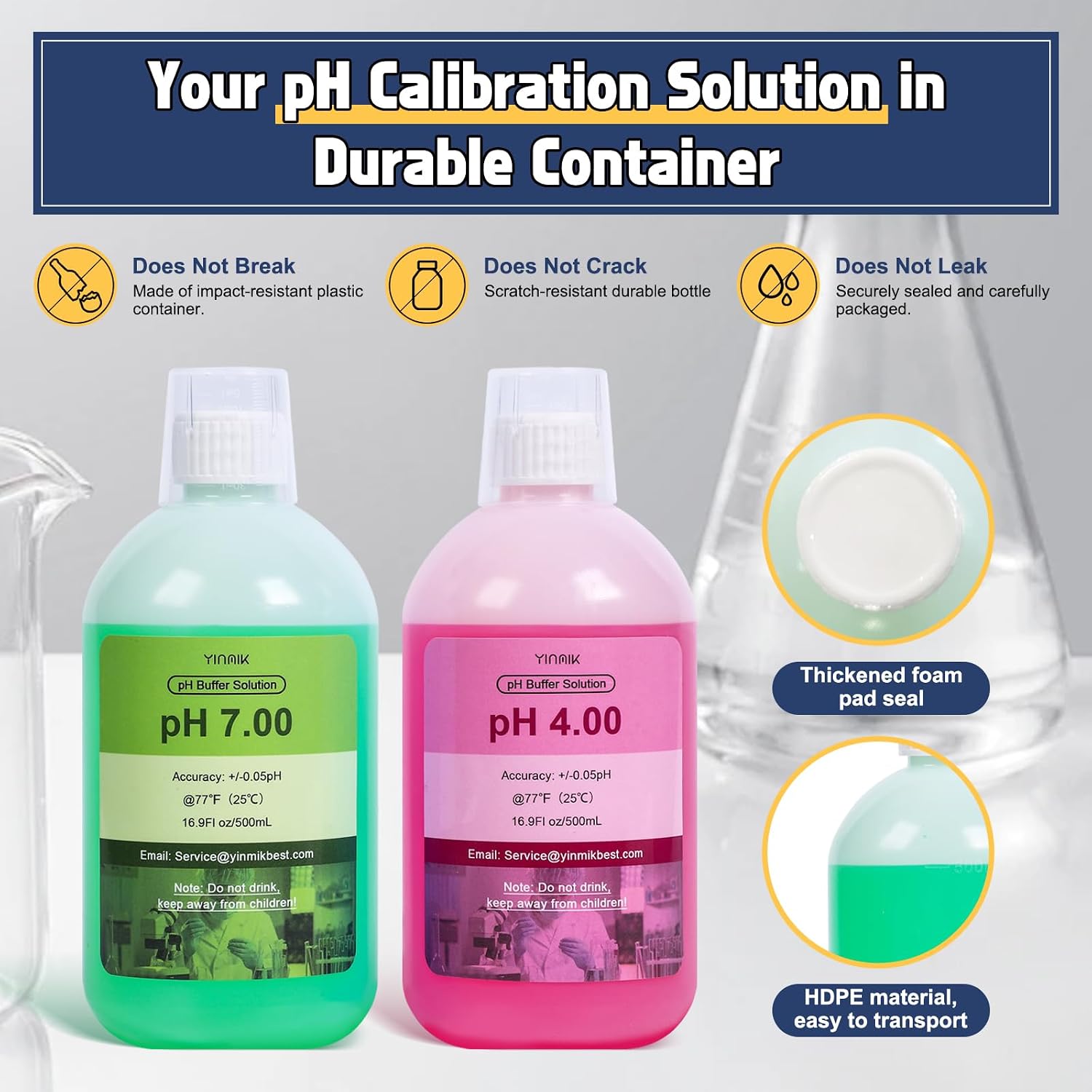 pH EC Meter for Hydroponics with 16.9Fl oz 4.00 & 7.00 pH Caibration Solution Kits