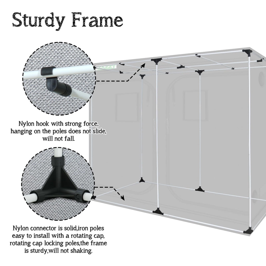 zazzy 3'X3' Grow Tent 32"x32"x63", High Reflective Mylar Growing Tent | Observation Window, Removable Floor Tray and Tool Bag for Planting Indoor Fruit Flower Veg