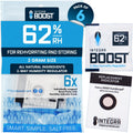 Integra Boost 62% RH 2-Way Humidity Control Pack, 2g, Pack of 6 | Two way Moisture Absorber for Herbs, Spices & Food Storage, Preserves Flavor, Includes Humidity Indicator Cards