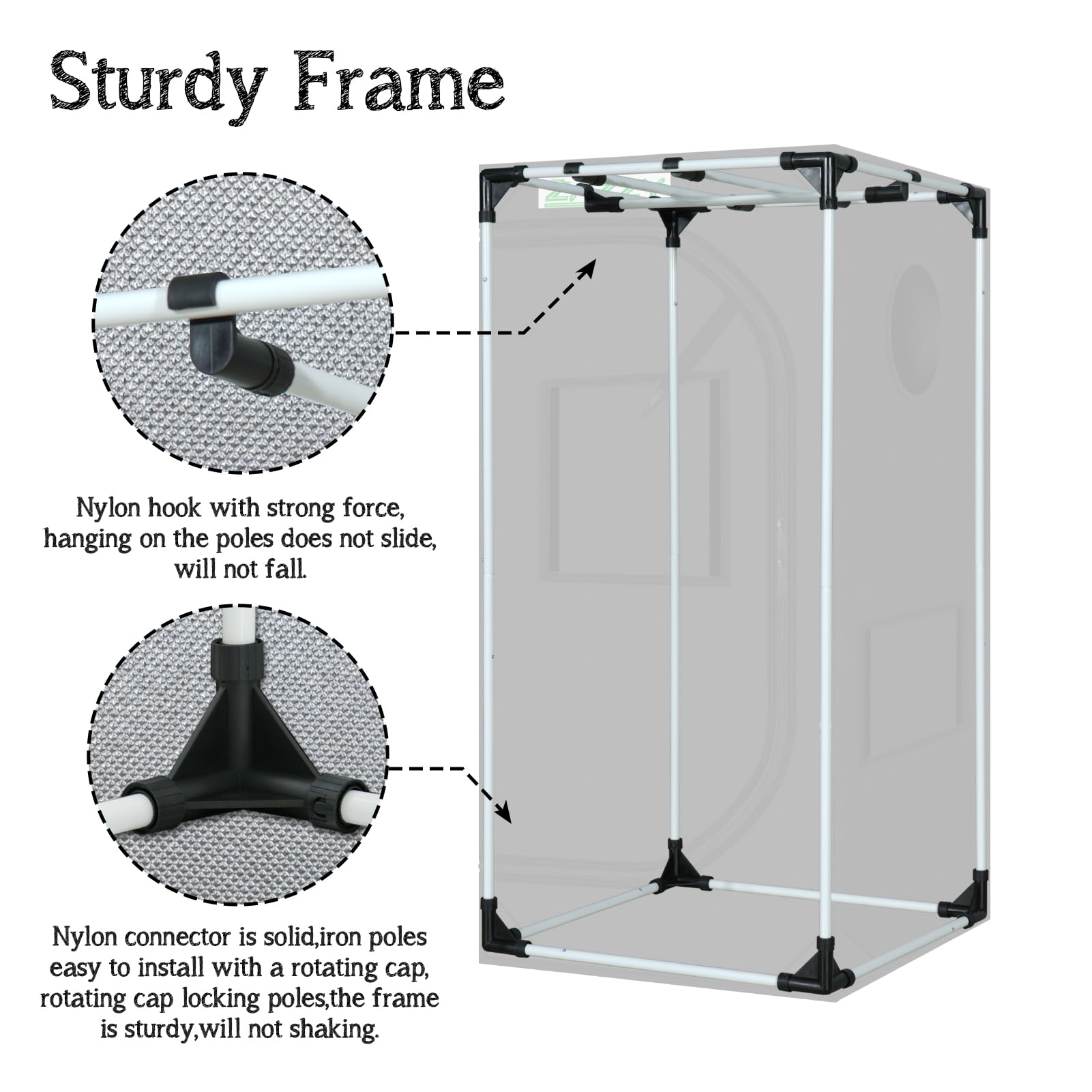 zazzy 3'X3' Grow Tent 32"x32"x63", High Reflective Mylar Growing Tent | Observation Window, Removable Floor Tray and Tool Bag for Planting Indoor Fruit Flower Veg