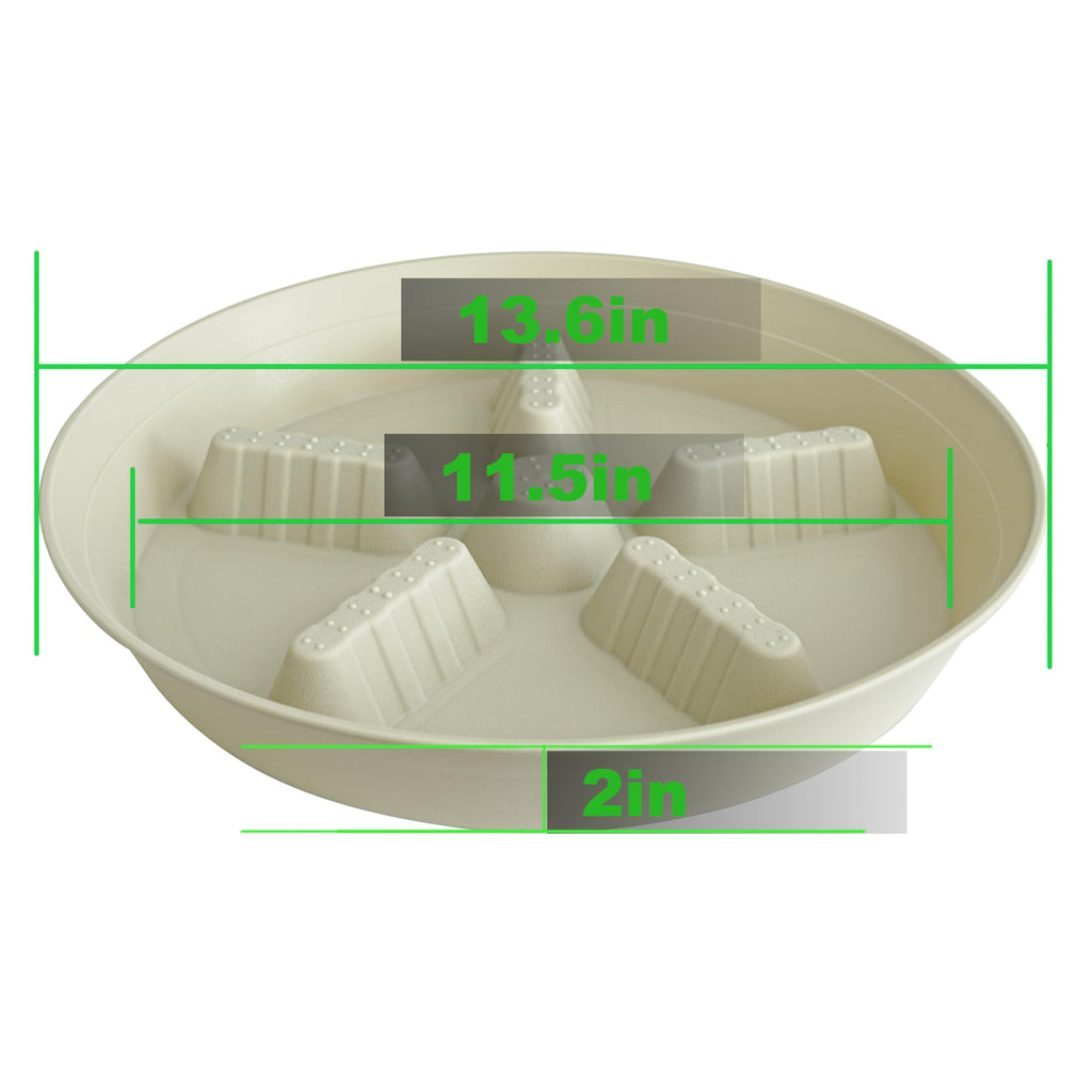 4 Pack Plant Saucer 8 inch, 10 12 14 17 inch, Plant Stand Plastic Plant Saucers for Indoors Outdoor, Heavy Duty Flower Planter Drip Trays for Pots, Pot Saucers for Plants, Grow Bags Saucers