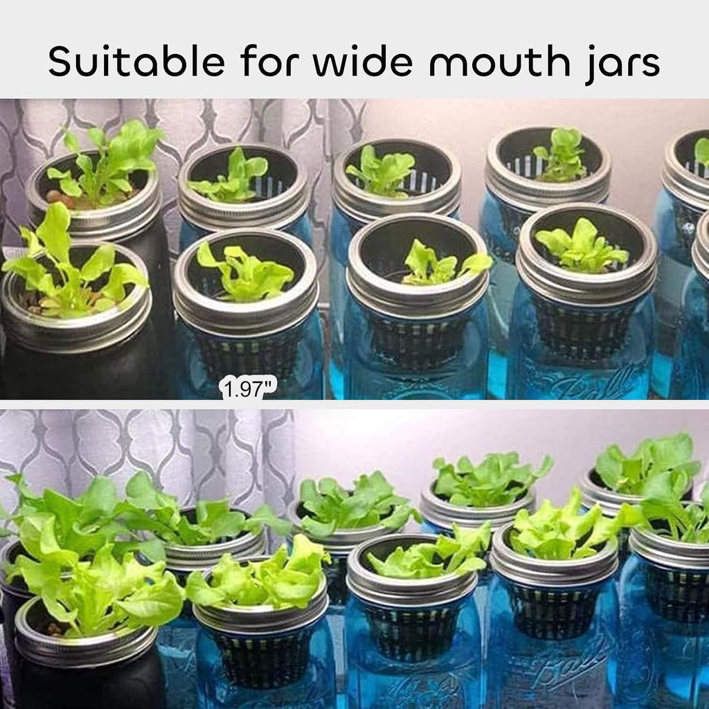 GROWNEER Net Pots 50 Pcs 2 Inch Garden Slotted Mesh Net Cups with 50Pcs Plant Labels, Heavy Duty Hydroponic Pot Supplies Planting Grow Basket for Indoor Outdoor