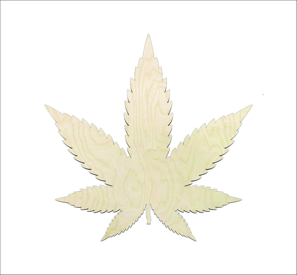 DIY 3 inch Marijuana Leaf Wood Cutout | Weed Leaf, CBD, Unfinished, Sanded, Weed Shape