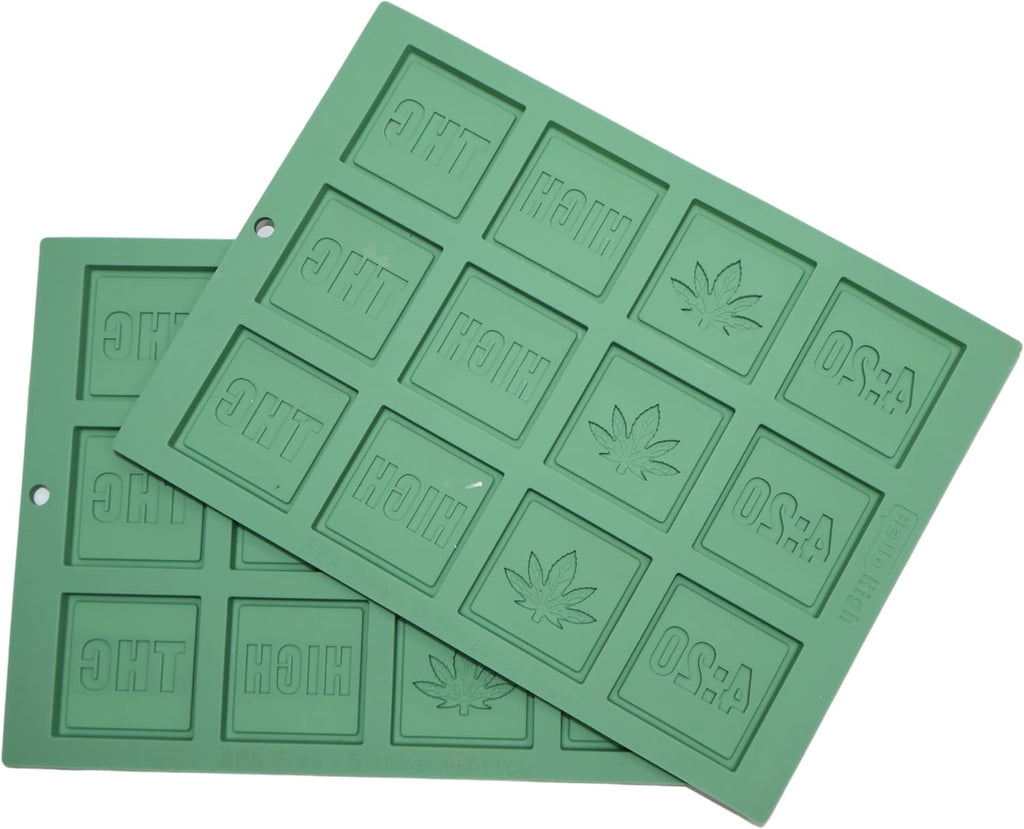 HELLO HIGH 420 Leaf Silicone Gummy & Candy Mold, 2-Pack, 24 Cavities