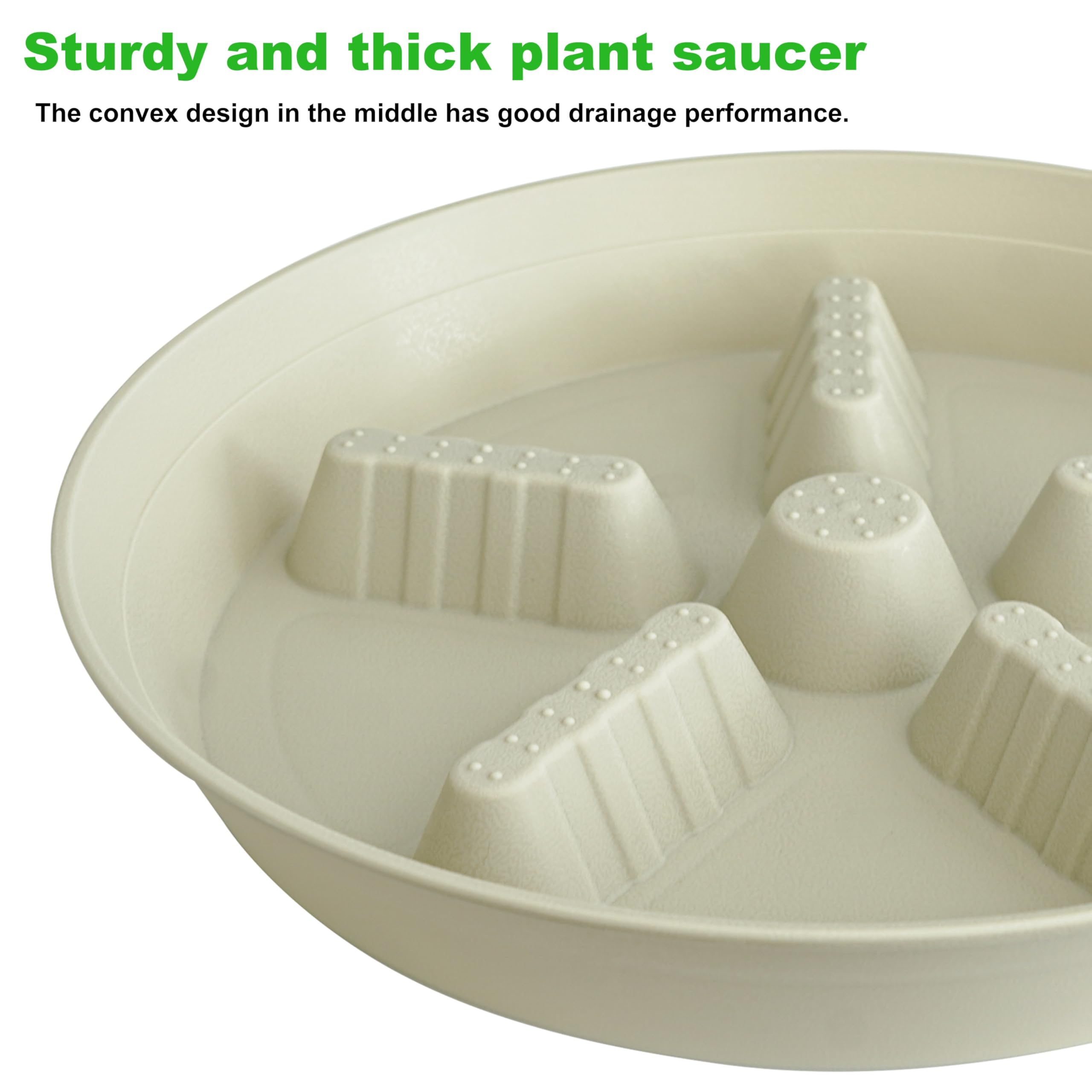 4 Pack Plant Saucer 8 inch, 10 12 14 17 inch, Plant Stand Plastic Plant Saucers for Indoors Outdoor, Heavy Duty Flower Planter Drip Trays for Pots, Pot Saucers for Plants, Grow Bags Saucers
