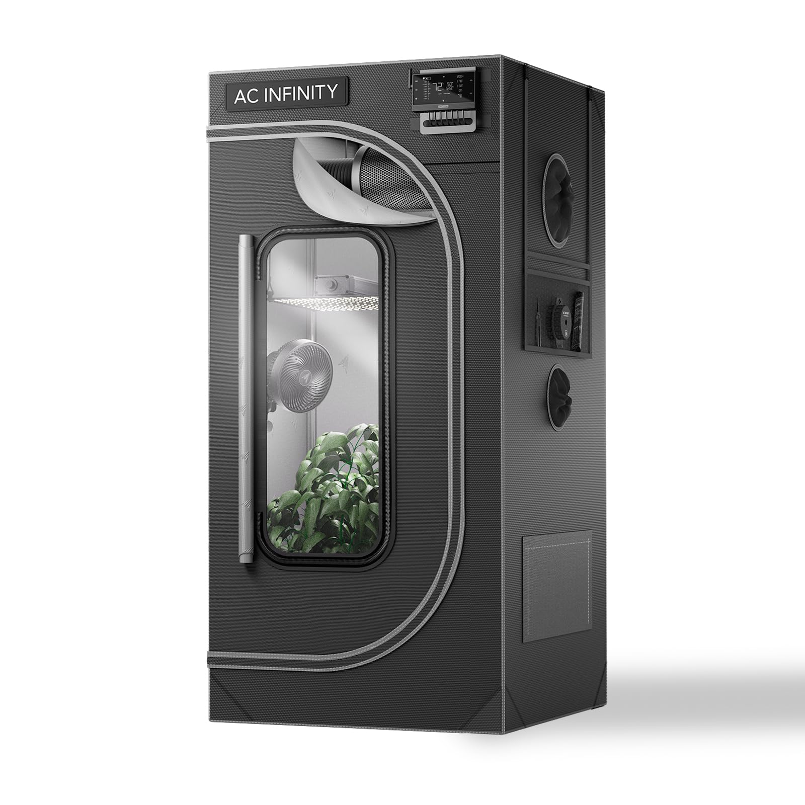 AC Infinity CLOUDLAB 422, Advance Grow Tent 2x2, Thickest 1" Poles | 2000D Mylar Canvas, Lab-Tested Highest Reflectivity, Largest Zipper Window, Controller Mount Plate, 24" × 24" × 48" Grow Tent