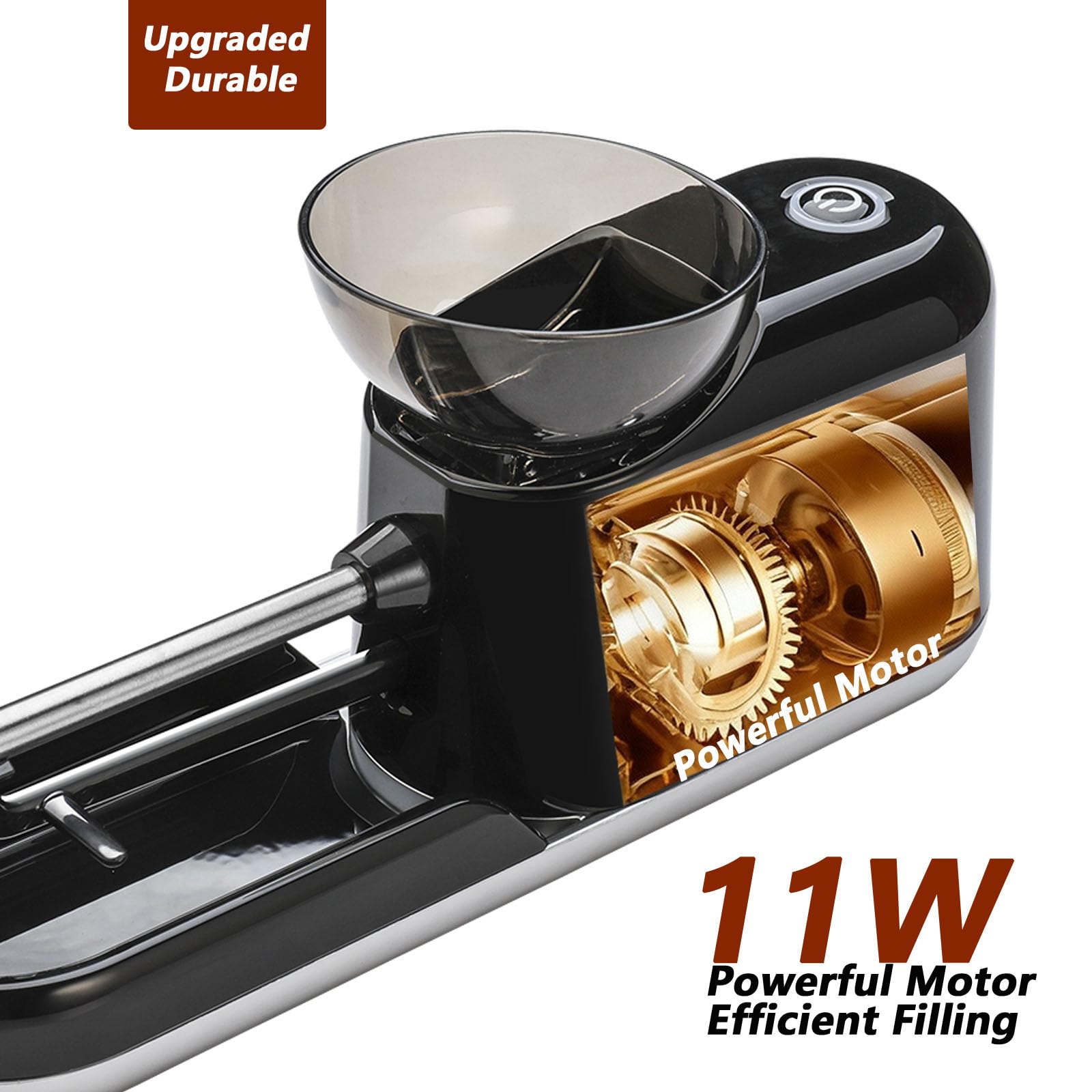 Electric Cigarette/Cone Rolling Machine Set with Manual Sipce Grinder,Automatic Cone Loader with LED Light, Portable Grinder Tobacco Injector Maker for King Size Pre Rolled Cone