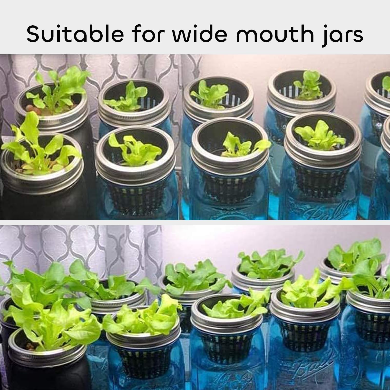 GROWNEER Net Pots 50 Pcs 2 Inch Garden Slotted Mesh Net Cups with 50Pcs Plant Labels, Heavy Duty Hydroponic Pot Supplies Planting Grow Basket for Indoor Outdoor