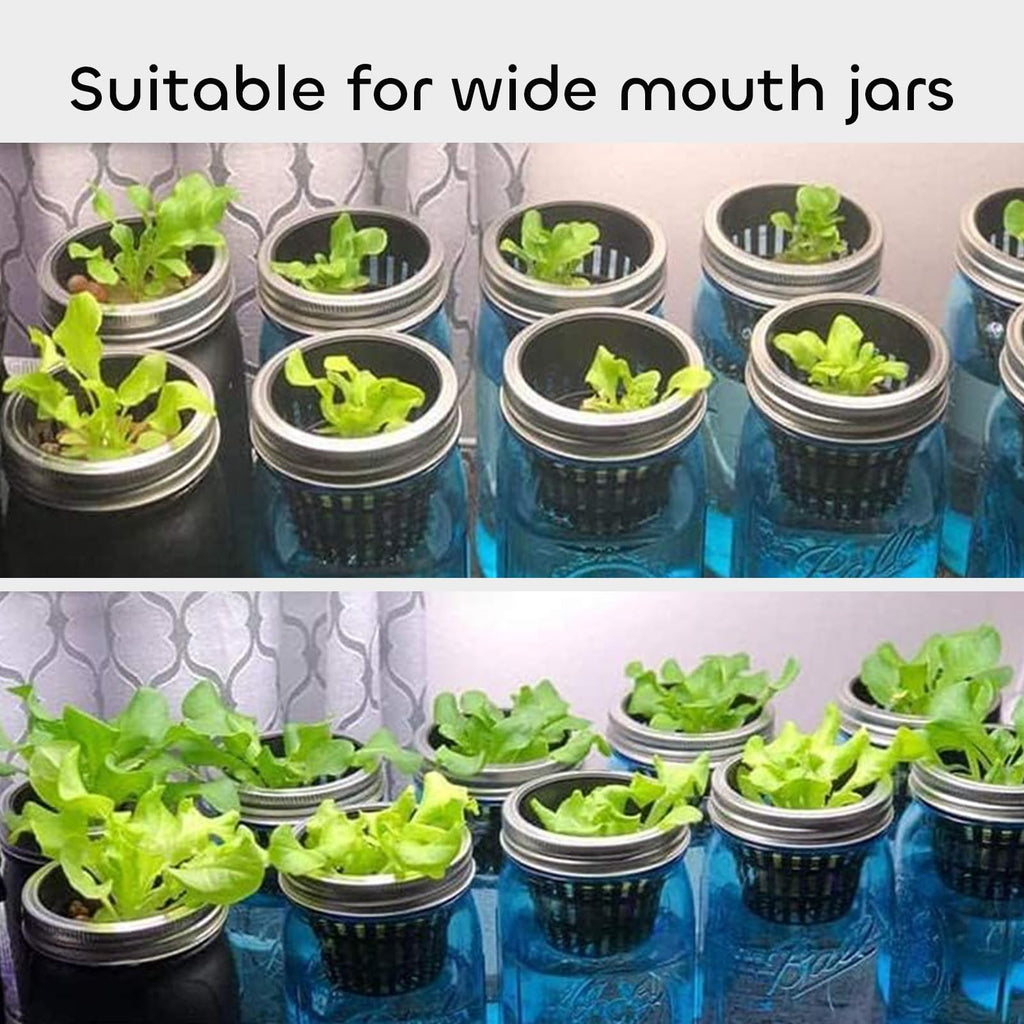 GROWNEER Net Pots 50 Pcs 2 Inch Garden Slotted Mesh Net Cups with 50Pcs Plant Labels, Heavy Duty Hydroponic Pot Supplies Planting Grow Basket for Indoor Outdoor
