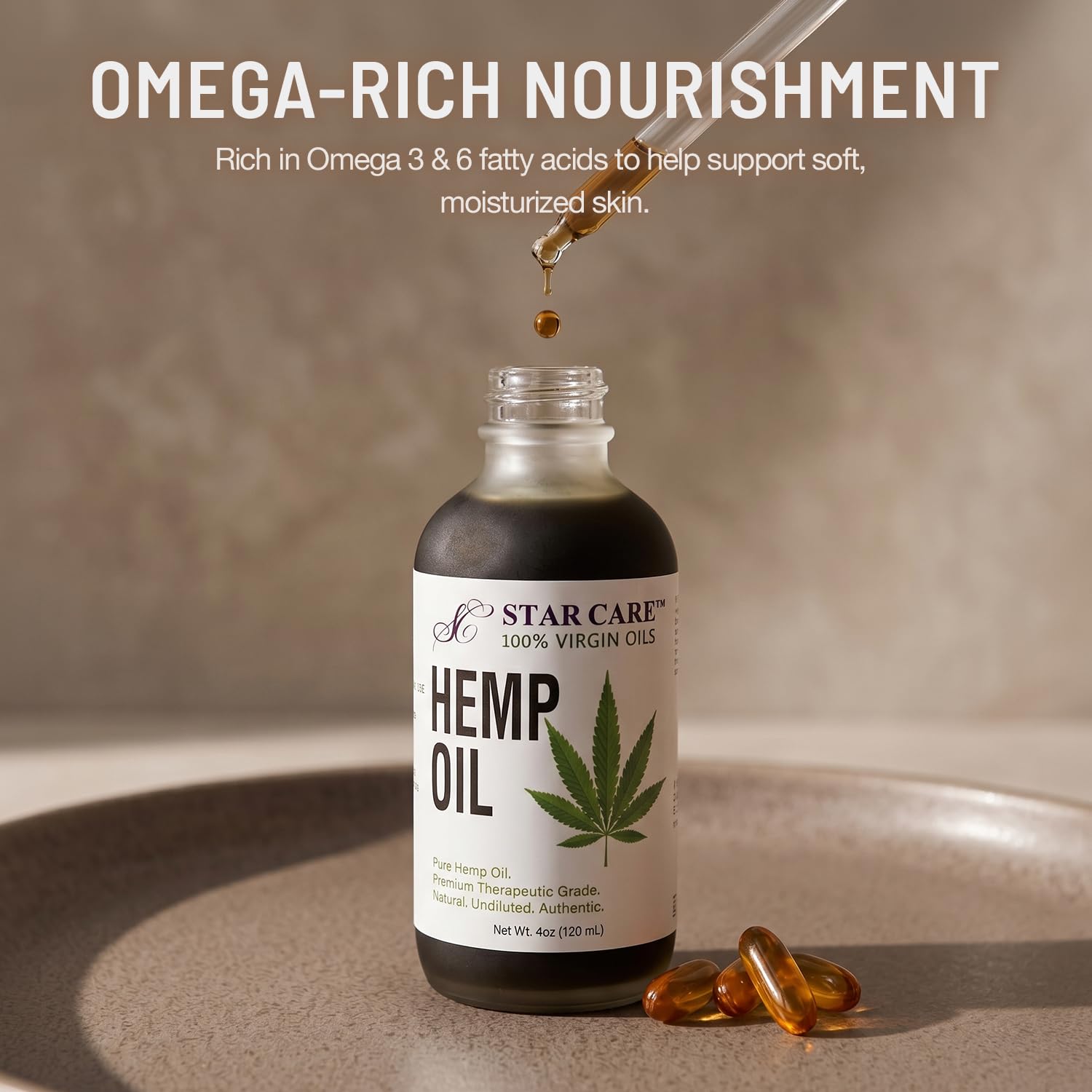 100% Virgin Hemp Oil Pure Cannabis Sativa Seed Oil for Face, Body, Hair, and Nails – Made in USA, 4oz (120ml)
