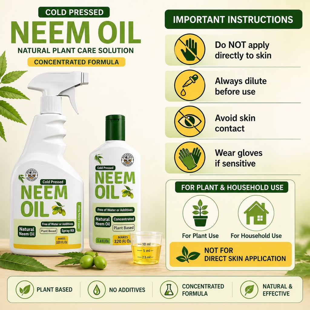 Neem Oil Spray for Plants (Makes 320 Fl Oz)- Pure Cold Pressed Neem Oil | Indoor & Outdoor