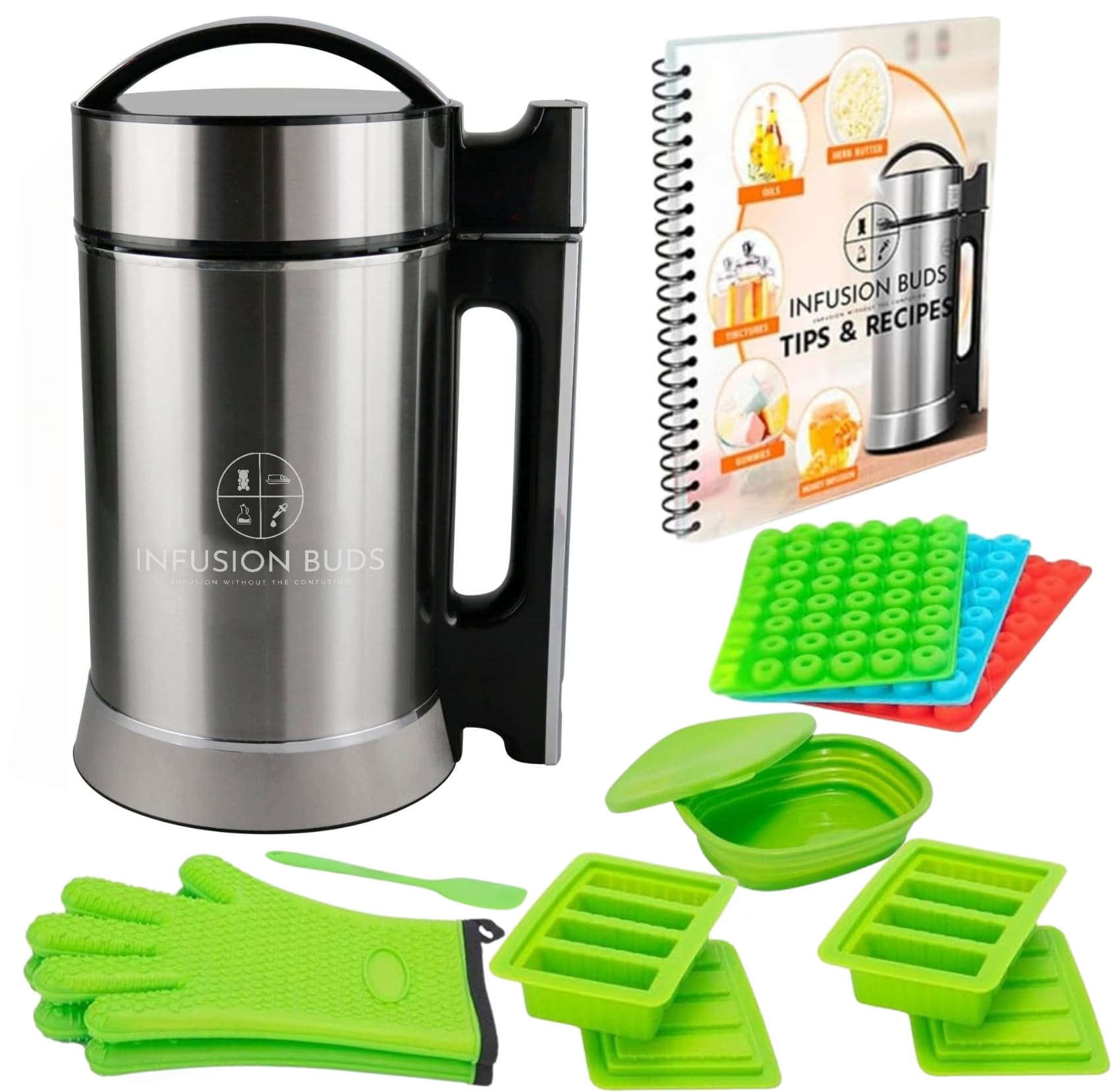 2-in-1 Herb Decarboxylator and Infuser, Oil Infuser & Butter Maker Machine | Magically Decarb Herbs, Infuse Butter Oil and Tinctures, - Complete Kit with Recipe Book & All Accessories, 3 Cups Capacity