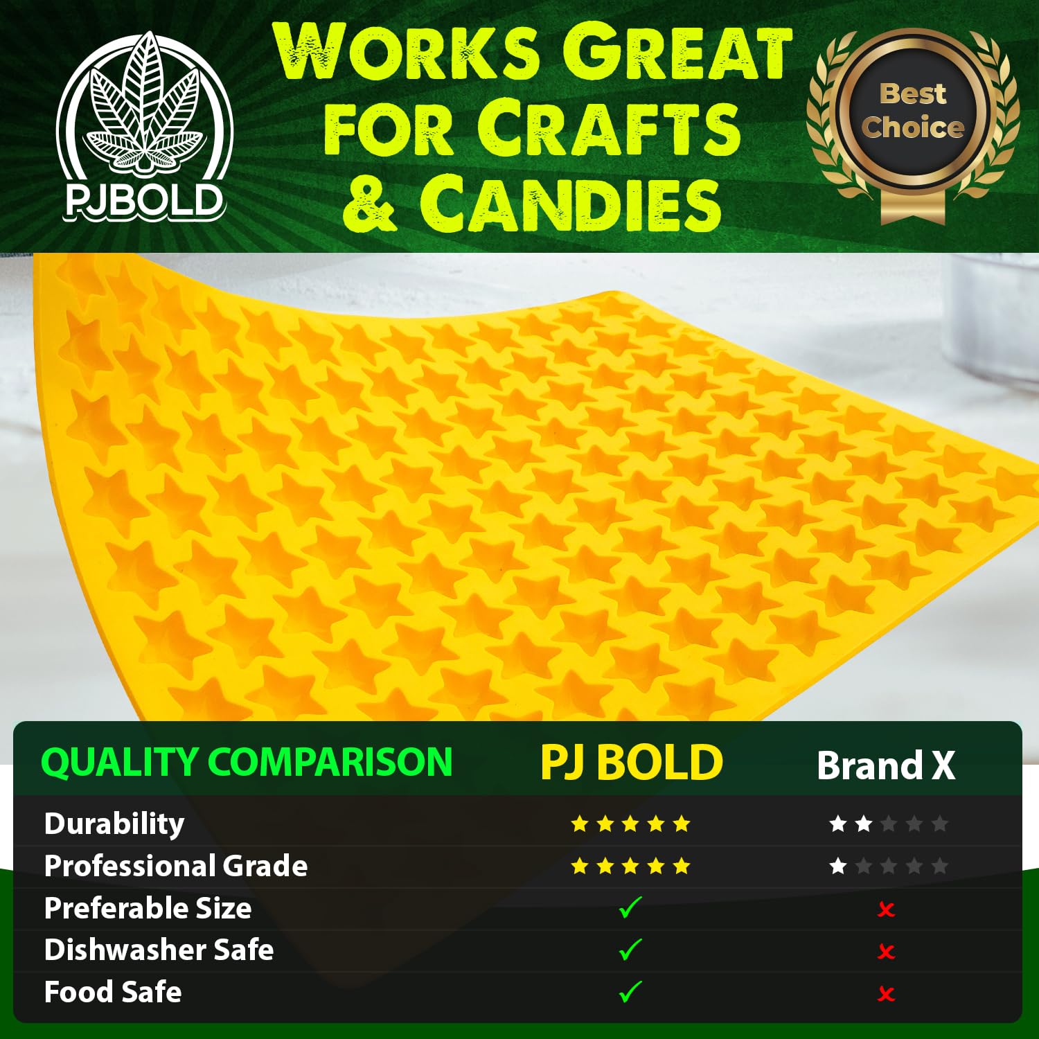 Marijuana Leaf Silicone Candy Mold - Half Sheet