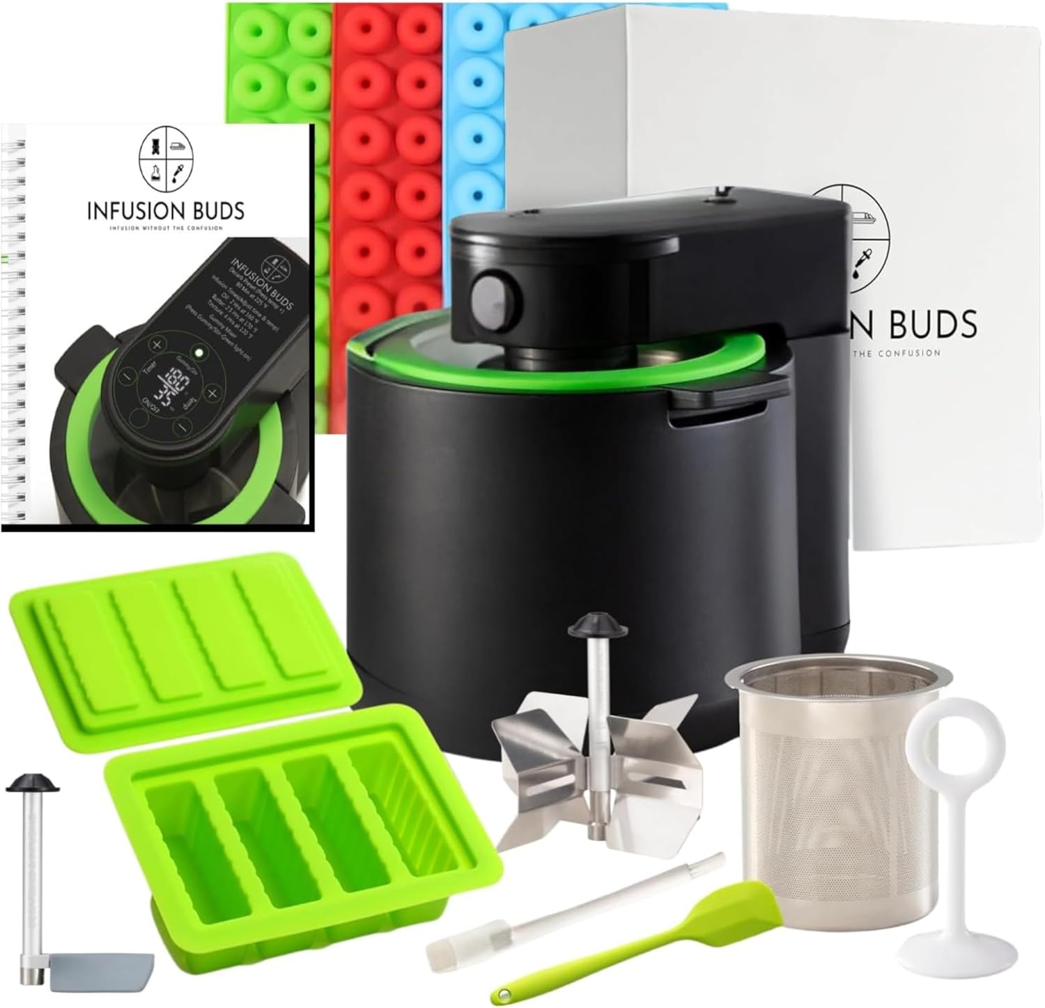 3-in-1 Decarboxylator, Oil Infuser Machine, Gummy & Magic Butter Maker Kit | Decarb Herbs, Infuse Oils Butters & Tinctures, Mix Gummies, 3-in-1 Infusion Buds Kit Includes Recipe Book and All Accessories