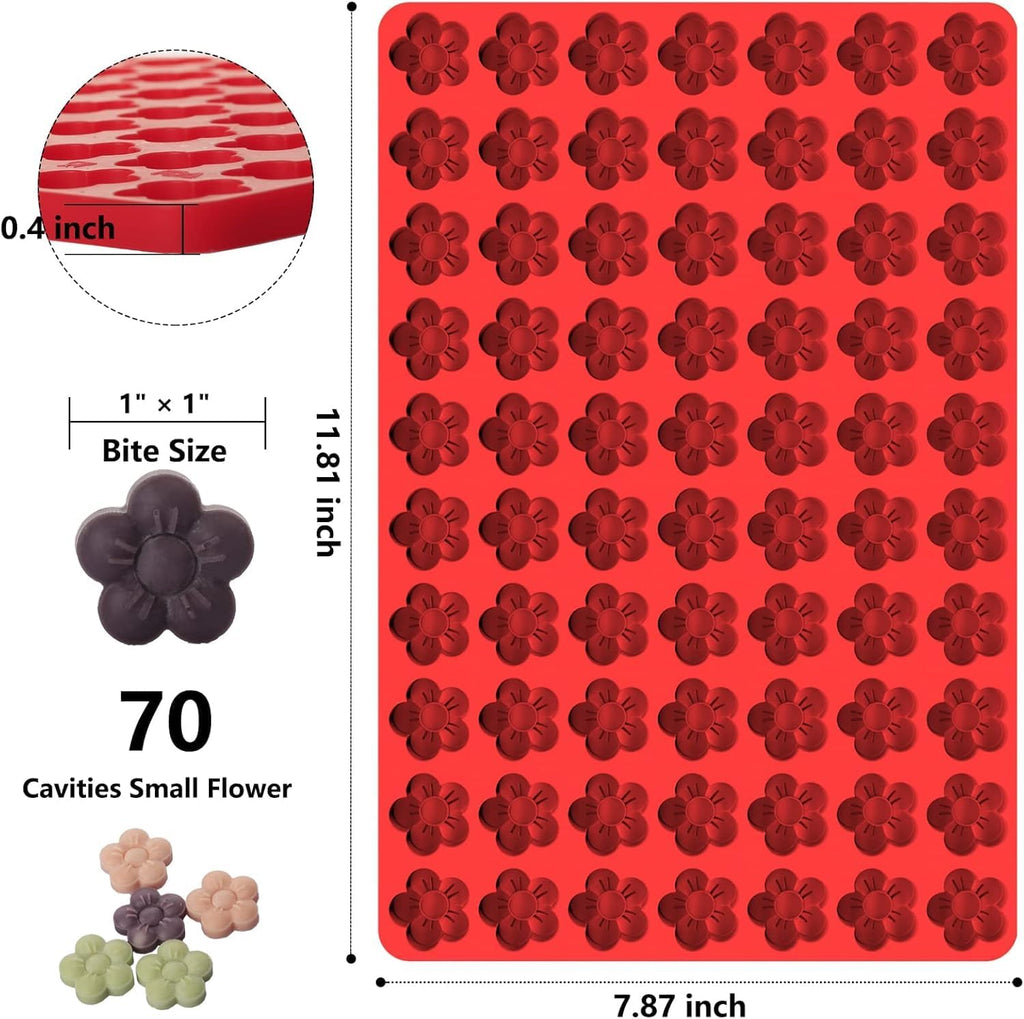 Marijuana Cannabis Hemp Leaf Silicone Molds with 70 Cavities Shaped for Pot Chocolate Candy Gummy, Flower