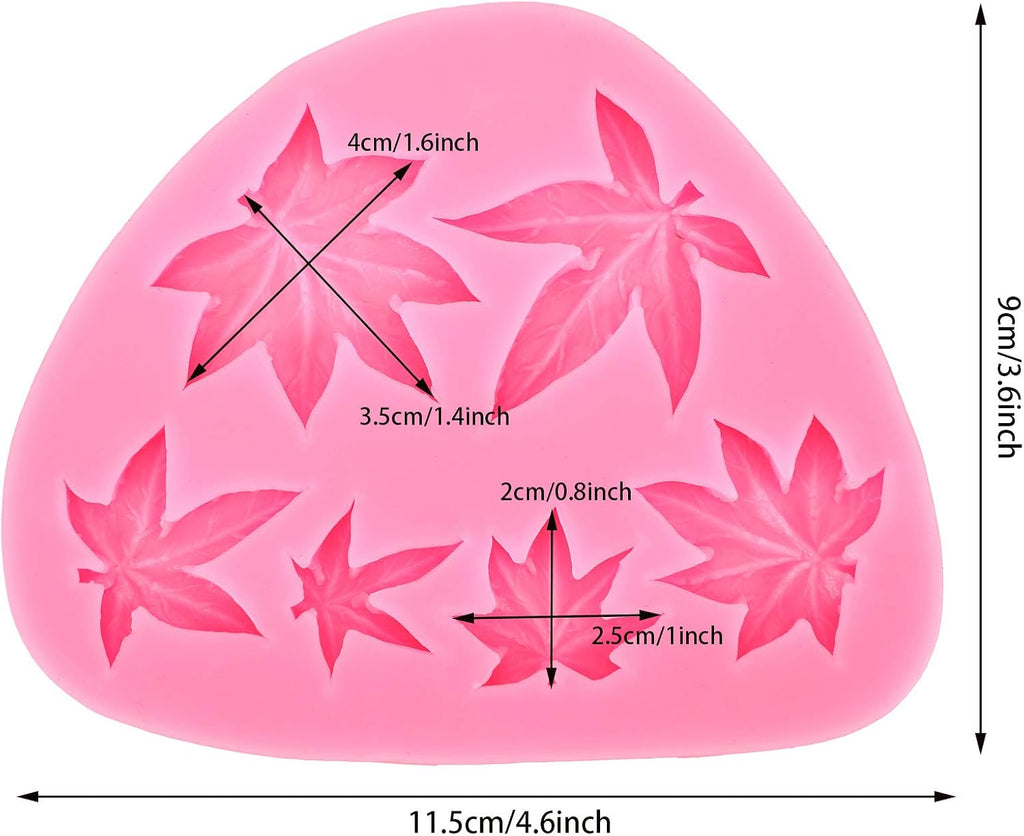 2 Pieces Weed Leaf Cake Fondant Mold Pot Leaves Silicone Mold for Weed Leaf Theme Cake Decoration, Chocolate Candy Polymer Clay Cookie Sugar Craft (Rose Red)