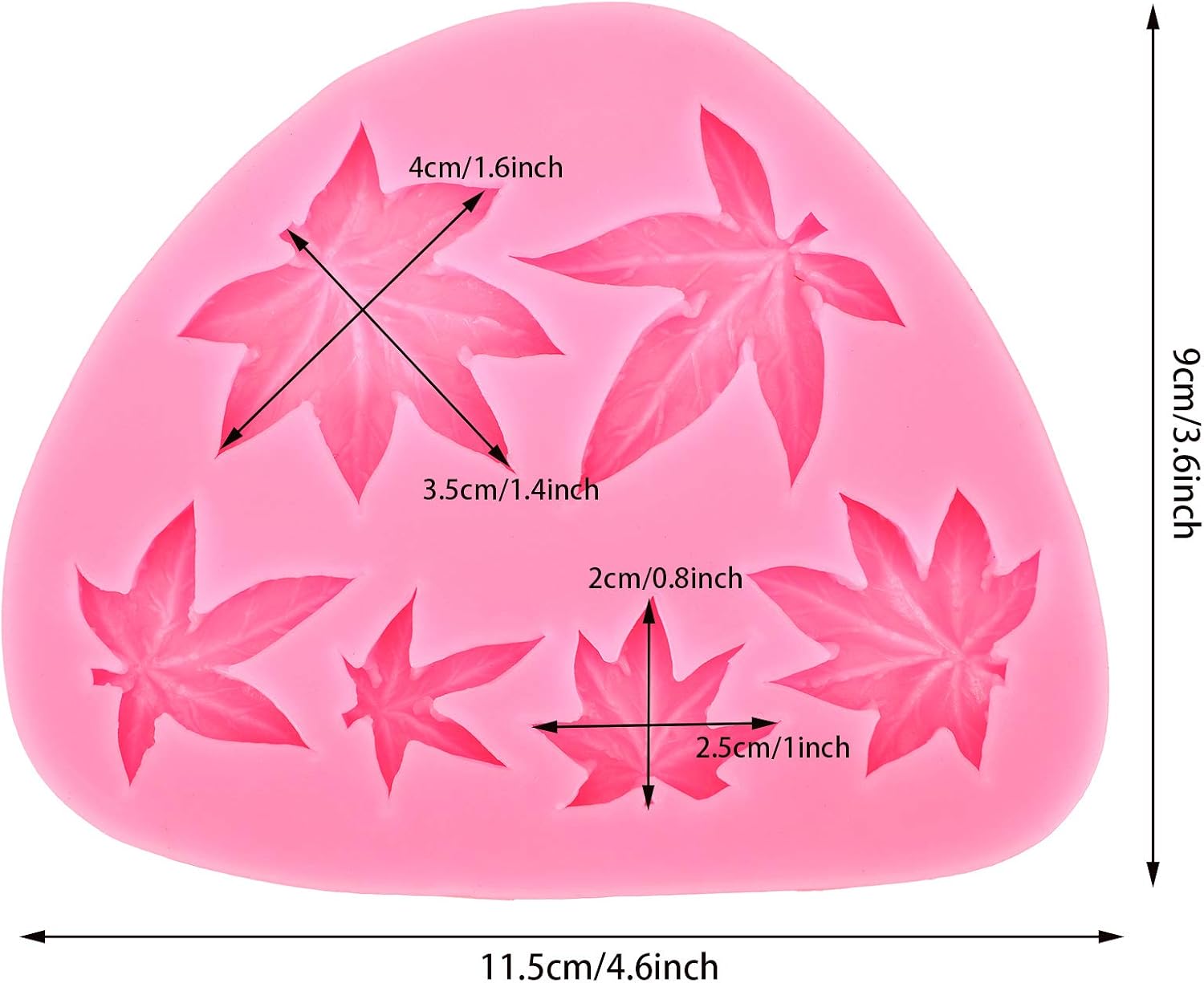 2 Pieces Weed Leaf Cake Fondant Mold Pot Leaves Silicone Mold for Weed Leaf Theme Cake Decoration, Chocolate Candy Polymer Clay Cookie Sugar Craft (Rose Red)