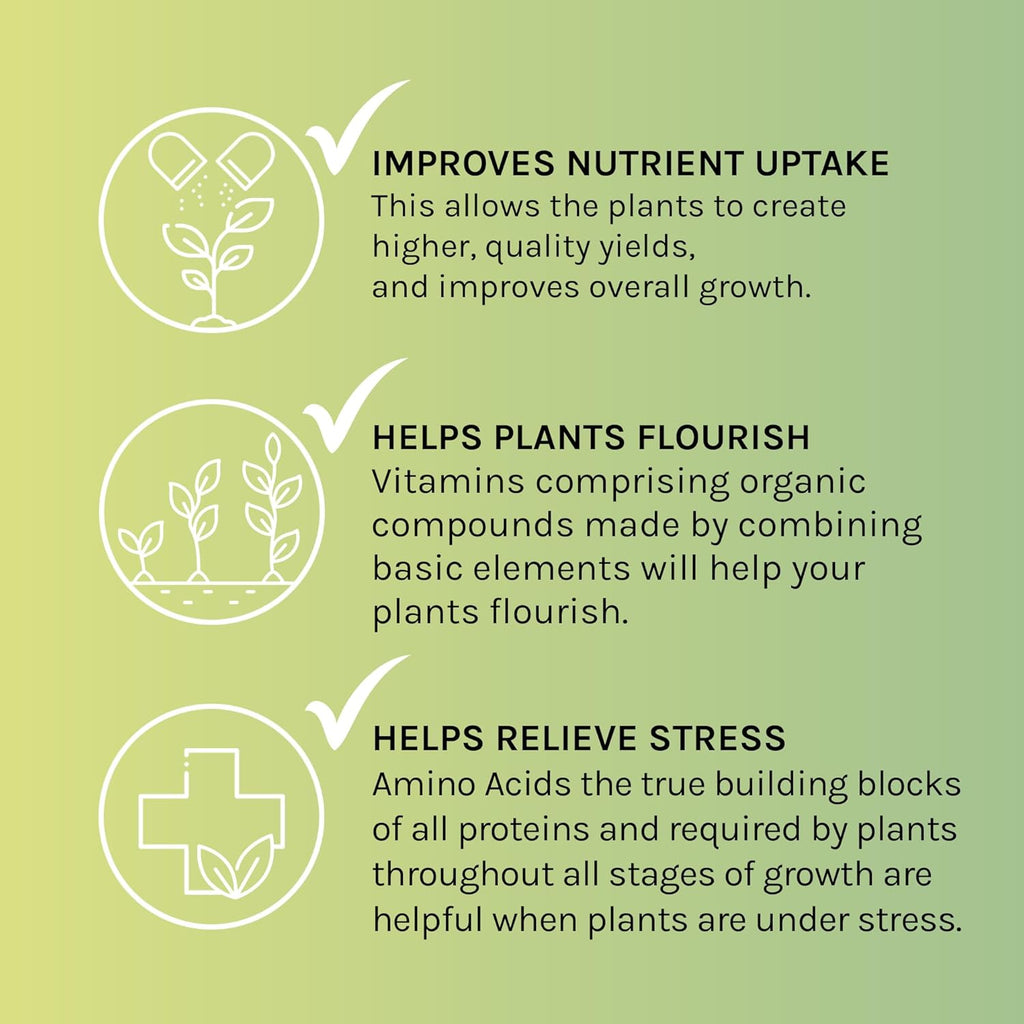 Microbe Life Hydroponics Premium Vitamins & Amino Acids Essential for Maximum Plant Growth and Root Uptake, Use with Any Feeding Systems Including Hydroponics or Soil, 32 Ounces