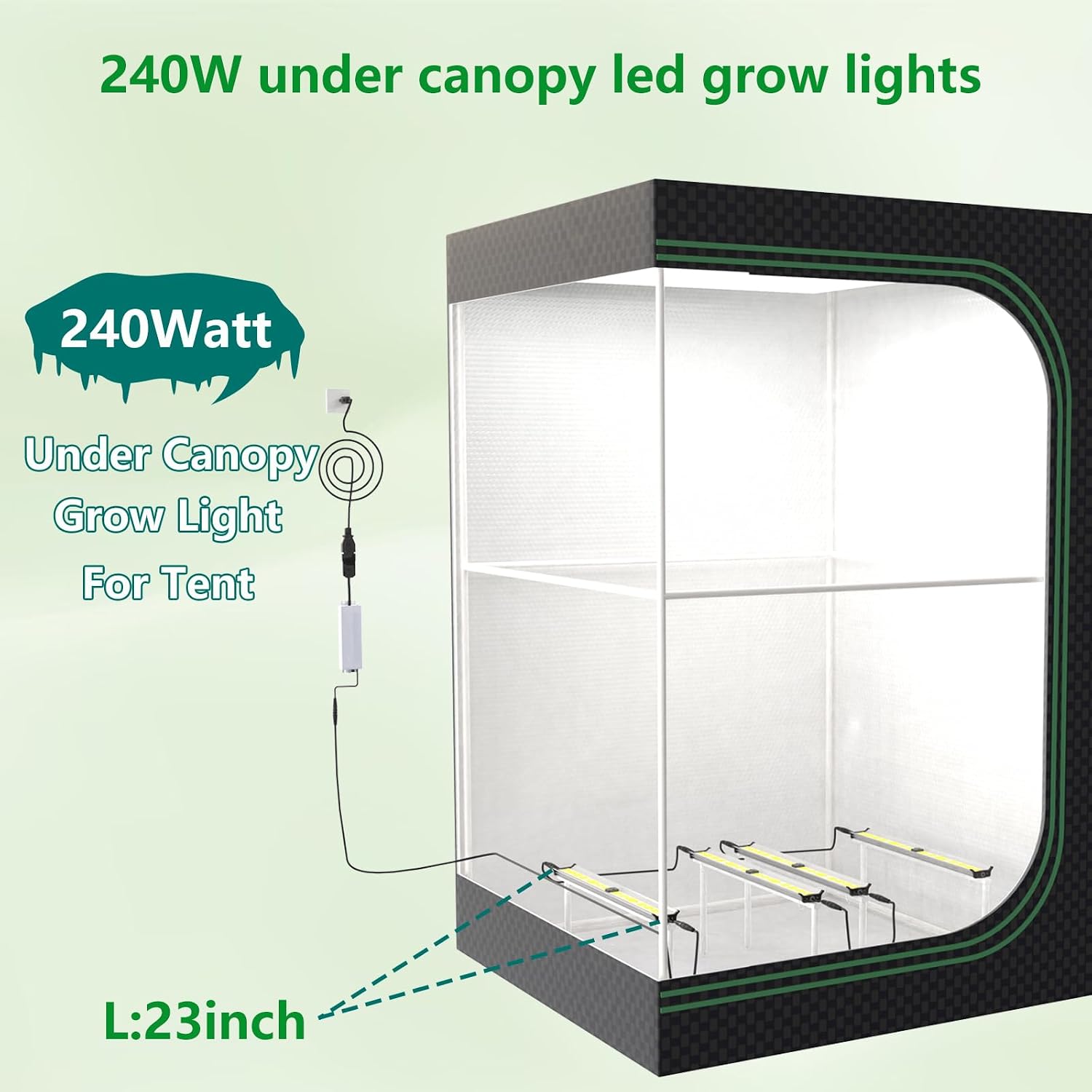 Under Canopy Led Grow Light Bars Full Spectrum Led Grow Lamps Grow Lights for Indoor Plants Dimmable Daisy Chain for Grow Lights Supplemental Lighting for Grow Tent