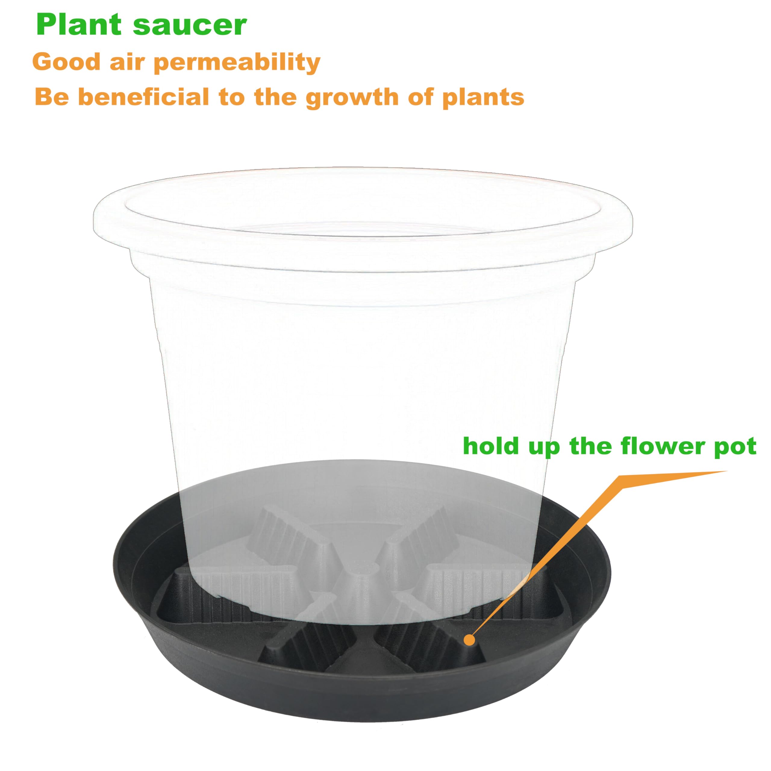 4 Pack Plant Saucer 8 inch, 10 12 14 17 inch, Plant Stand Plastic Plant Saucers for Indoors Outdoor, Heavy Duty Flower Planter Drip Trays for Pots, Pot Saucers for Plants, Grow Bags Saucers