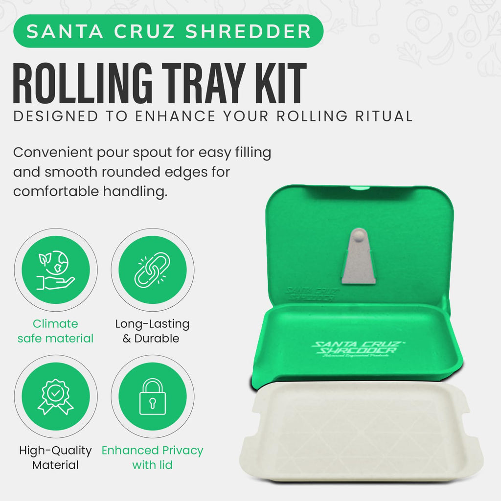 Santa Cruz Shredder Tray Kit With Spout For Easy Filling Smooth Rounded Edges - Small (Purple)