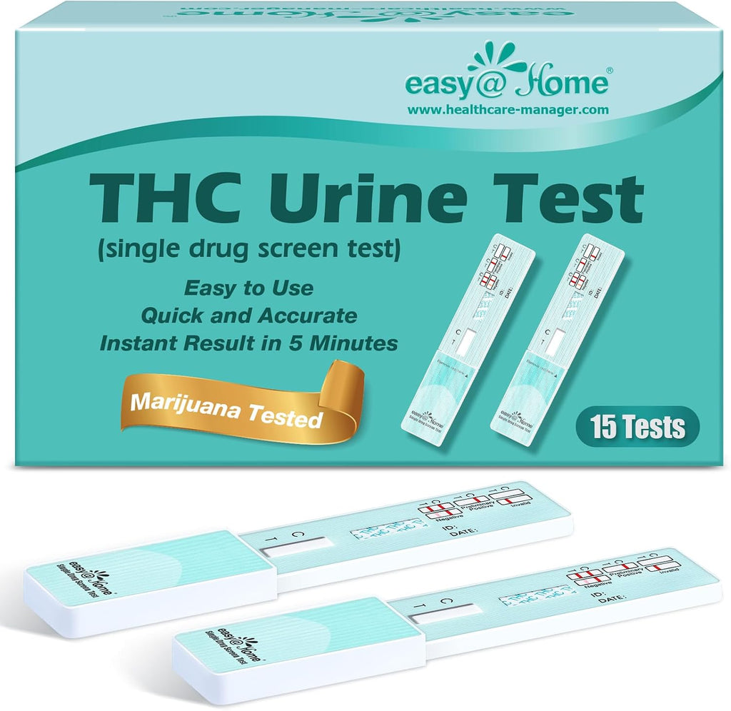 Easy@Home 15 Pack Marijuana Drug Test Kit - Urine THC Test for Home Use | THC Urine Tests (Cannabinoids Test) for Home Use, THC Detox Testing Kits 50ng/mL, Drug Testing Kit Track THC Detox #EDTH-114