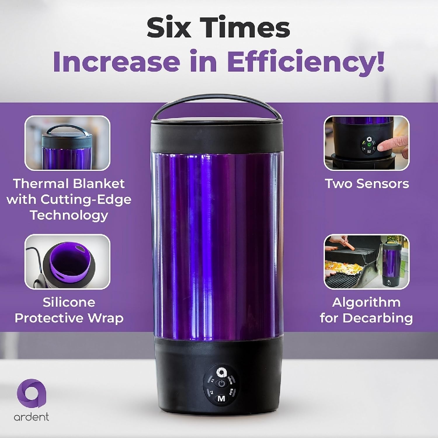 Ardent Nova Portable Decarboxylator with Decarb Canister and Silicone Lid for Odor Protection - Odorless and Easy to Use
