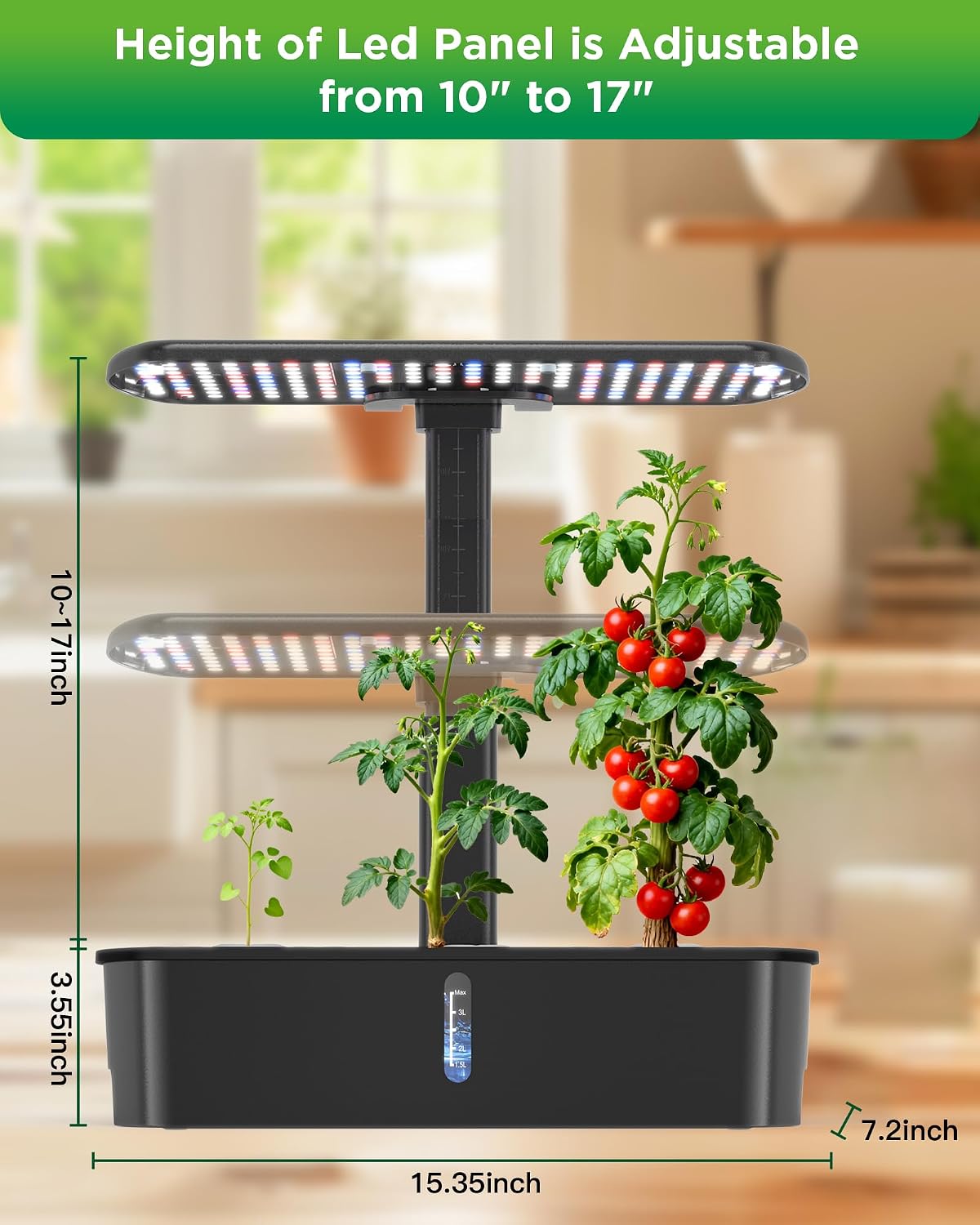 Hydroponics Growing System Kit 12 Pods Indoor Garden, Hydroponic Indoor Herb Garden Kit with Grow Light, Smart in Door Gardening Gifts for Women, Adjustable Height, Auto Timer, Quiet Pump