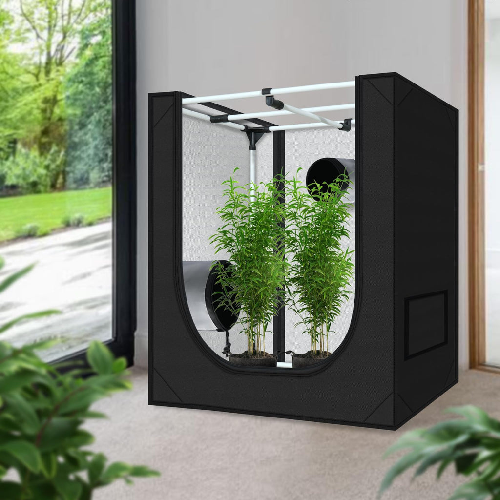 zazzy 3'X3' Grow Tent 32"x32"x63", High Reflective Mylar Growing Tent | Observation Window, Removable Floor Tray and Tool Bag for Planting Indoor Fruit Flower Veg