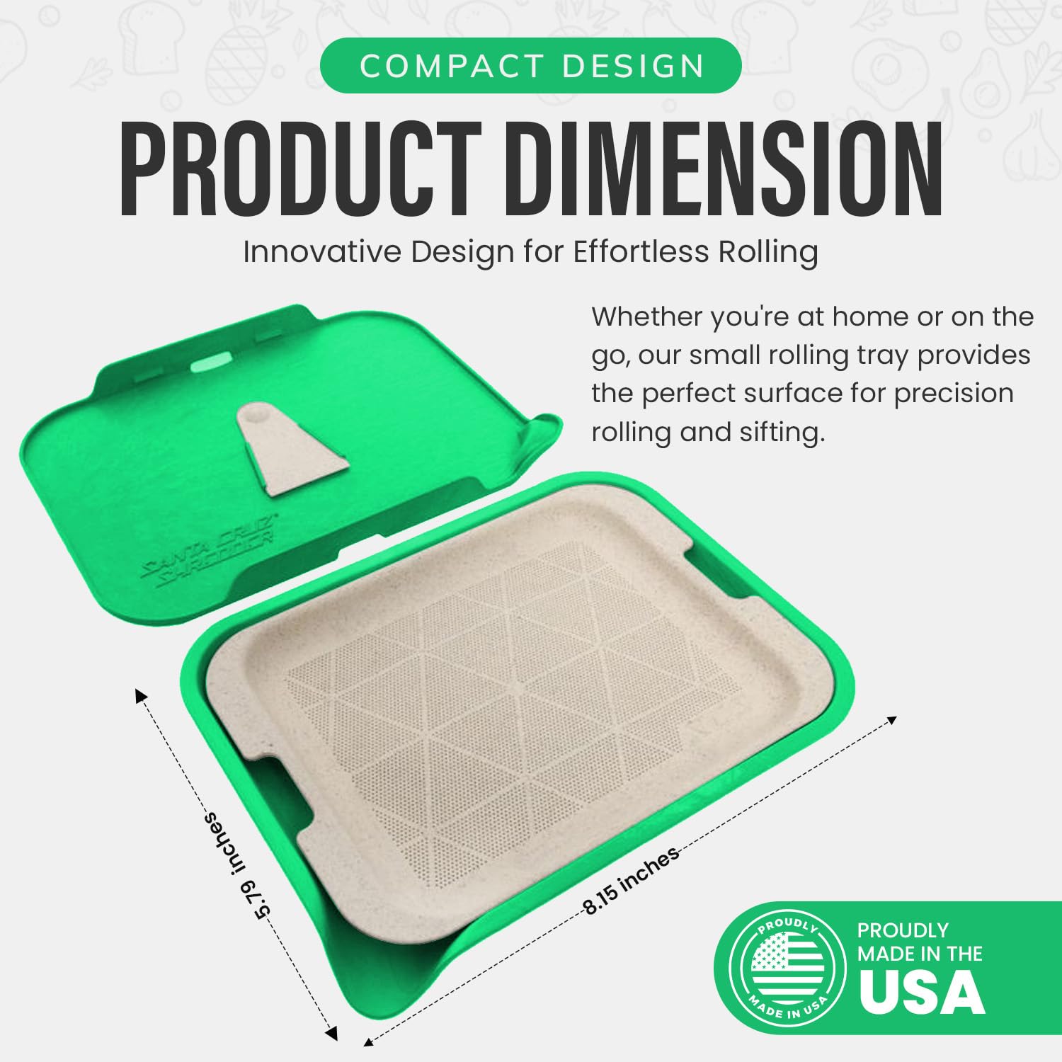 Santa Cruz Shredder Tray Kit With Spout For Easy Filling Smooth Rounded Edges - Small (Purple)