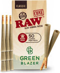 RAW Cones Classic King: 50 Pack, Pre Rolled Cones Rolling Papers, 109 mm | Food Grade Container, Green Blazer Preroll Loader, Patented Slow Burn, All Natural RAWthentic, Rolling Papers & With Tips