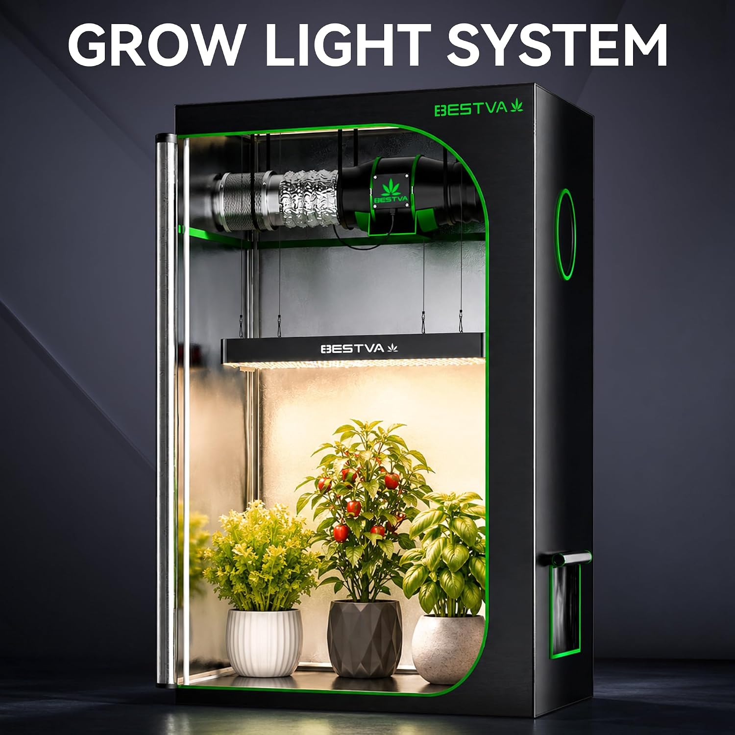 DC2000 Grow Light for Indoor Plants, Dimmable Full Spectrum LED Plant Light | BESTVA 200W LED Plant Light with Veg/Bloom Mode for Indoor Growing, Plant Lamps for Seed Starting Vegetables in 3x3 Grow Tent