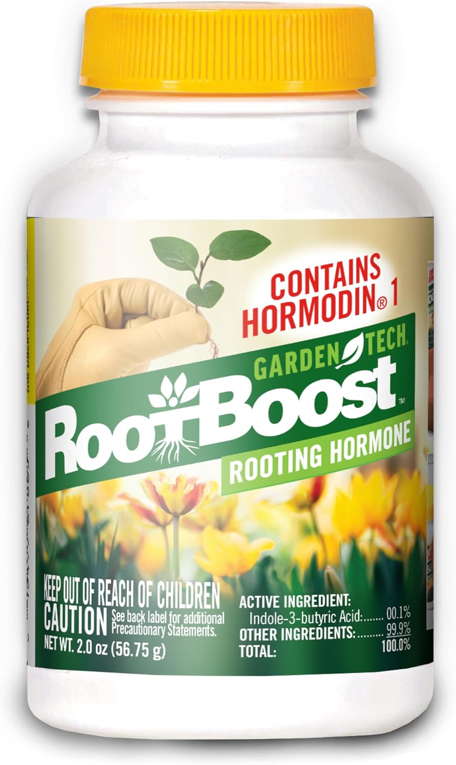 RootBoost Rooting Hormone, Rooting Powder for Plant Cuttings, 2 Ounces | Propagation for indoor and outdoor plants, container gardens and garden ornamentals, contains Hormodin 1