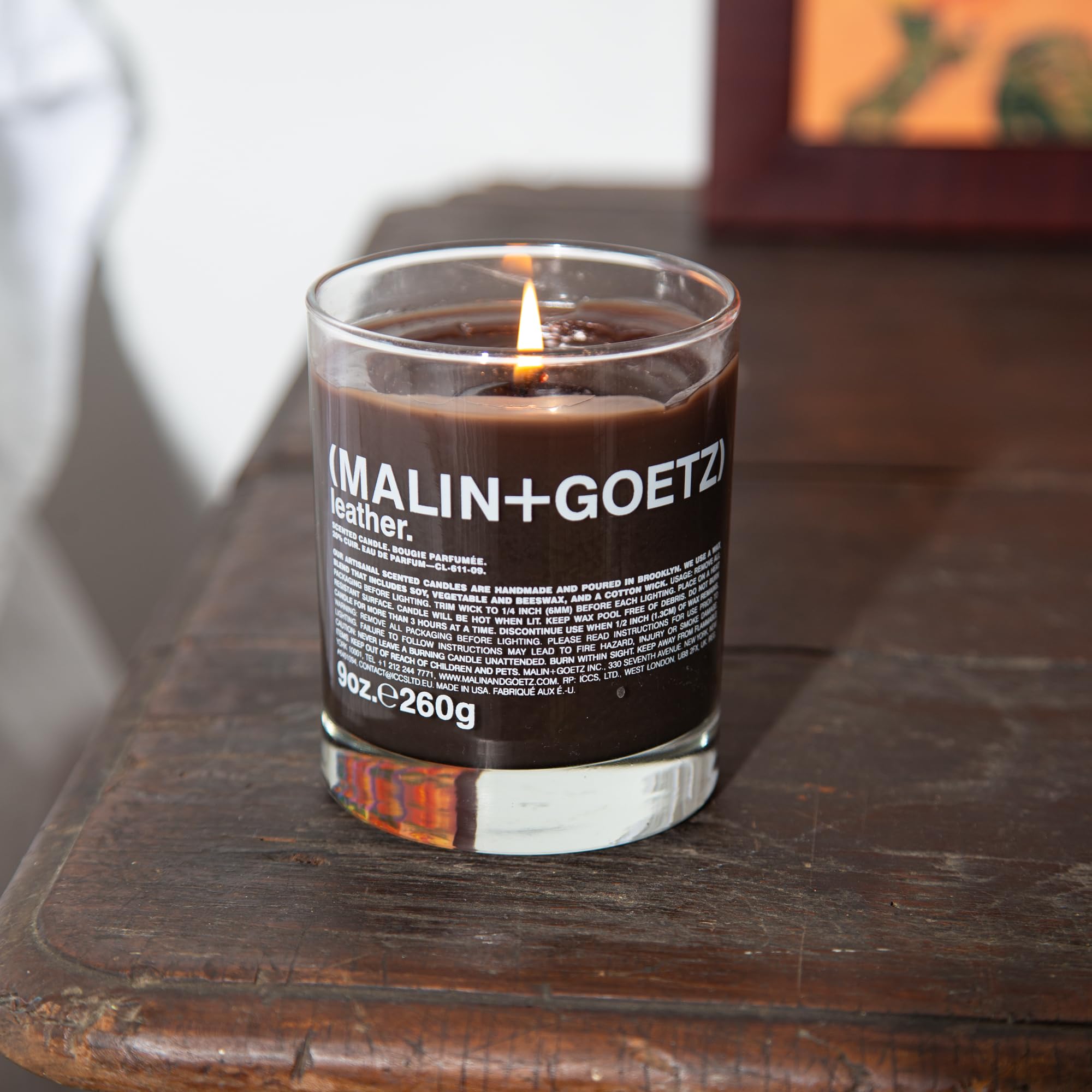 MALIN+GOETZ 9oz Scented Candle | Hand-Poured Soy Wax with Unique Fragrance Blends | Clean-Burning, Vegan & Cruelty-Free | Bergamot, Sage, Otto, Tomato, Strawberry, Cannabis, Dark Rum & Leather