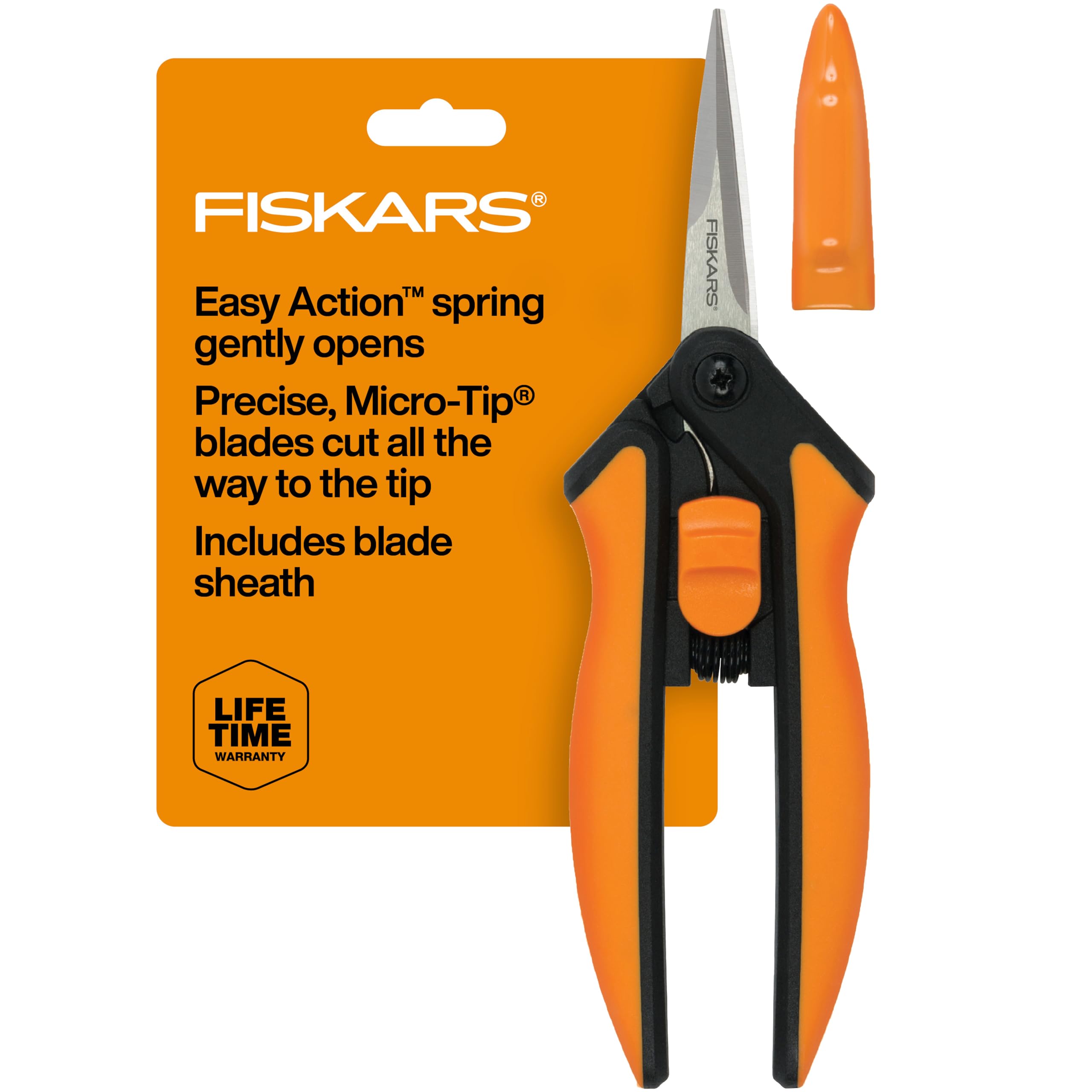 Fiskars 6" Non-Stick Pruning Snips, Resin-Resistant Garden Scissors
