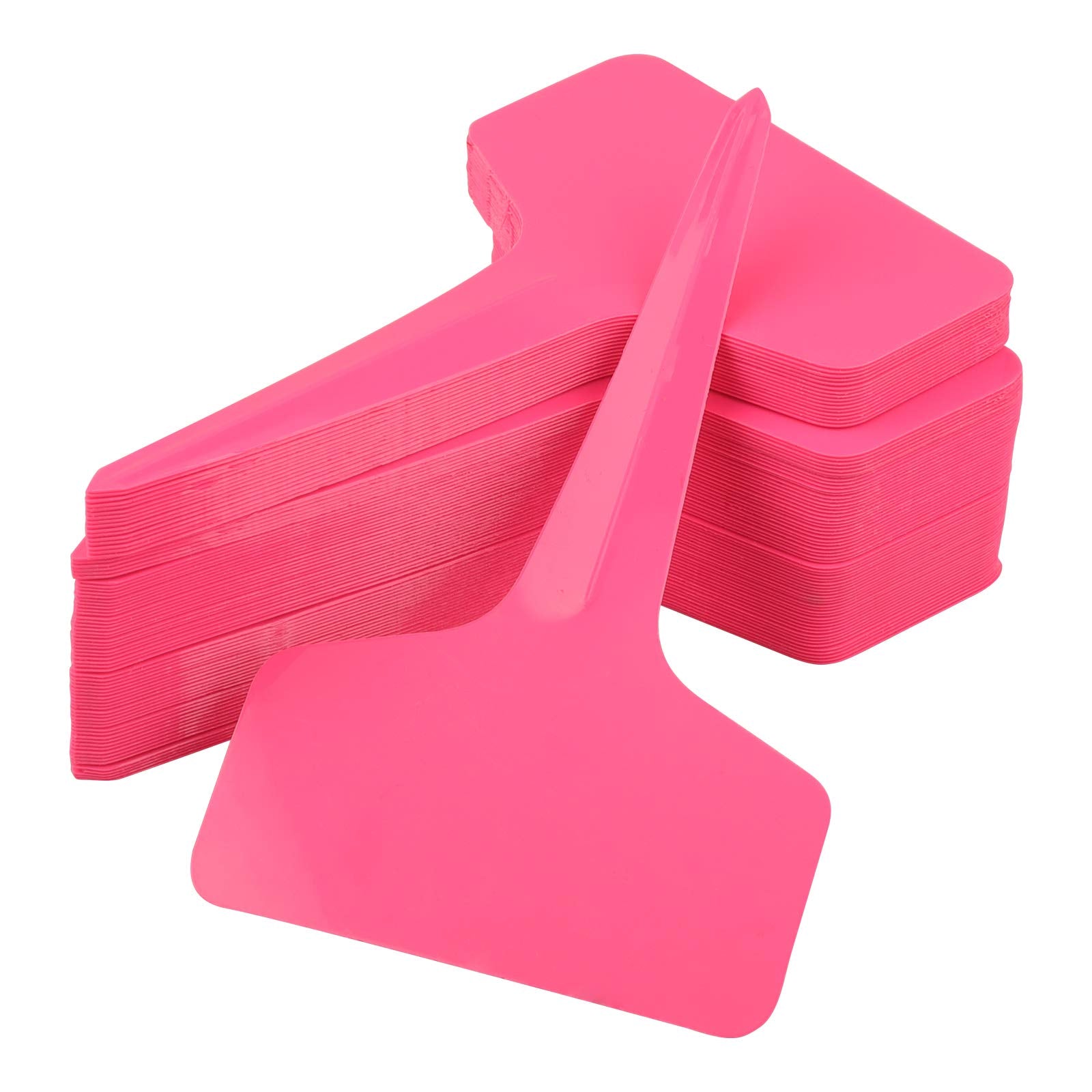 KINGLAKE 100 Pcs 6 x10cm Plastic Plant T-Type Tags Nursery Garden Labels
