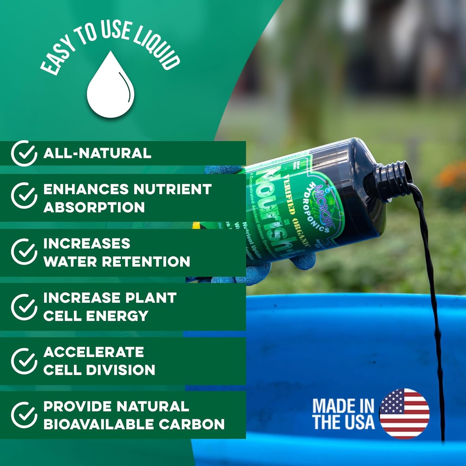 Microbe Life Hydroponics Premium Photosynthesis Plus to Grow Fruits, Vegetables, and Herbs, The Best Professional Big Bud Grow, Use with Any Feeding Systems Including Hydroponics or Soil, 16 Ounces