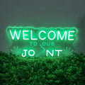 Welcome To Our Joint Neon Sign Marijuana Neon Light for Home Decor Cannabis Decor Marijuana Hemp Leaf Sign for Shop Open Smoker Gifts