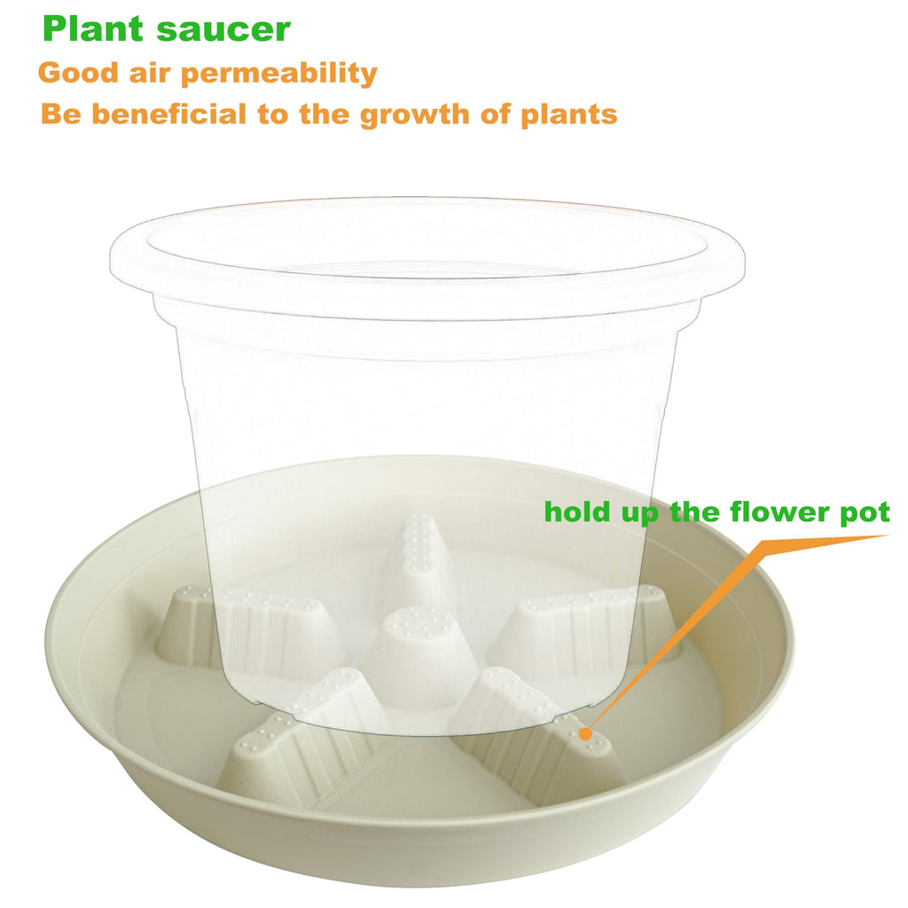 4 Pack Plant Saucer 8 inch, 10 12 14 17 inch, Plant Stand Plastic Plant Saucers for Indoors Outdoor, Heavy Duty Flower Planter Drip Trays for Pots, Pot Saucers for Plants, Grow Bags Saucers