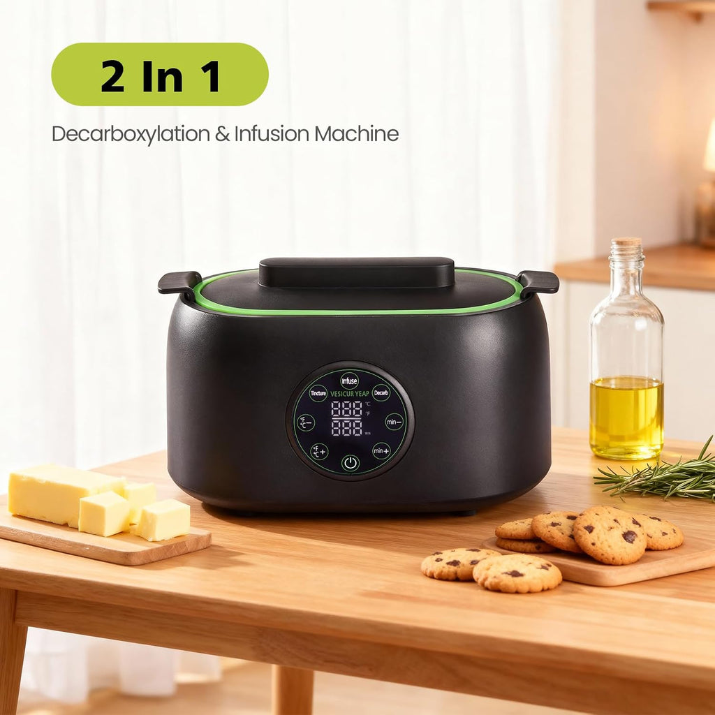 2-In-1 Decarboxylator & Oil Infuser Machine | Herb Decarb & Infusion Device, Herbal Recipe Book Included