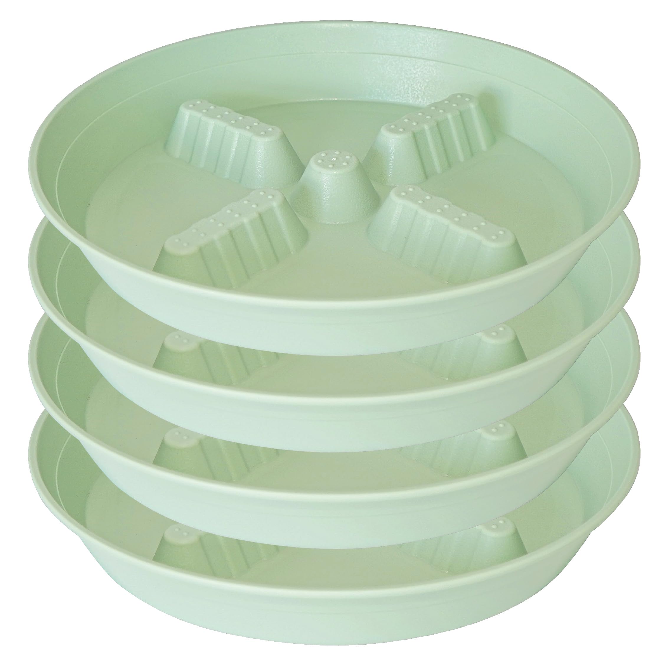 4 Pack Plant Saucer 8 inch, 10 12 14 17 inch, Plant Stand Plastic Plant Saucers for Indoors Outdoor, Heavy Duty Flower Planter Drip Trays for Pots, Pot Saucers for Plants, Grow Bags Saucers