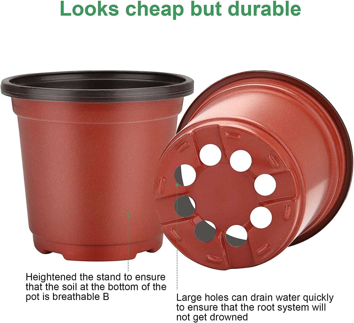 MIXC Plant Nursery Pots with Humidity Dome 4" Soft Transparent Plastic Gardening Pot Planting Containers Cups Planter Small Starter Seed Starting Trays for Seedling with 10pcs Plant Labels，30 Sets