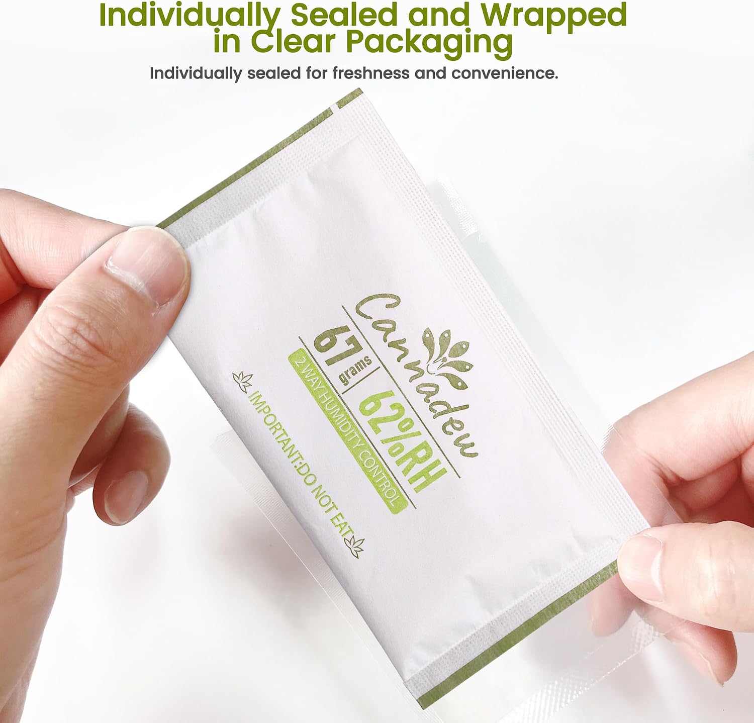 62% RH, 8g (15 Pack) Cannadew Humidity Packs Two-Way Humidity Control Pack - Moisture Absorbers & Hydration Packets for Curing and Storage